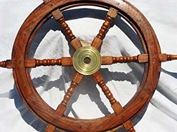 THOR INSTRUMENTS 30-Inch Nautical Ship Wheel Wall Decor - Pirate Boat & Fishing Theme - Perfect for Coastal Home Decor, Beach House, or Man Cave