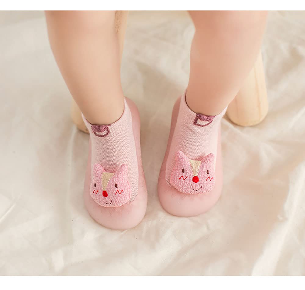 Non-Slip Baby Walking Shoes 0-36 Months - Soft Sole Toddler First Walkers with Cute Animal Designs | Breathable Lightweight Rubber Sole Slippers for Boys & Girls | Perfect for Indoor Play, Daycare & First Steps