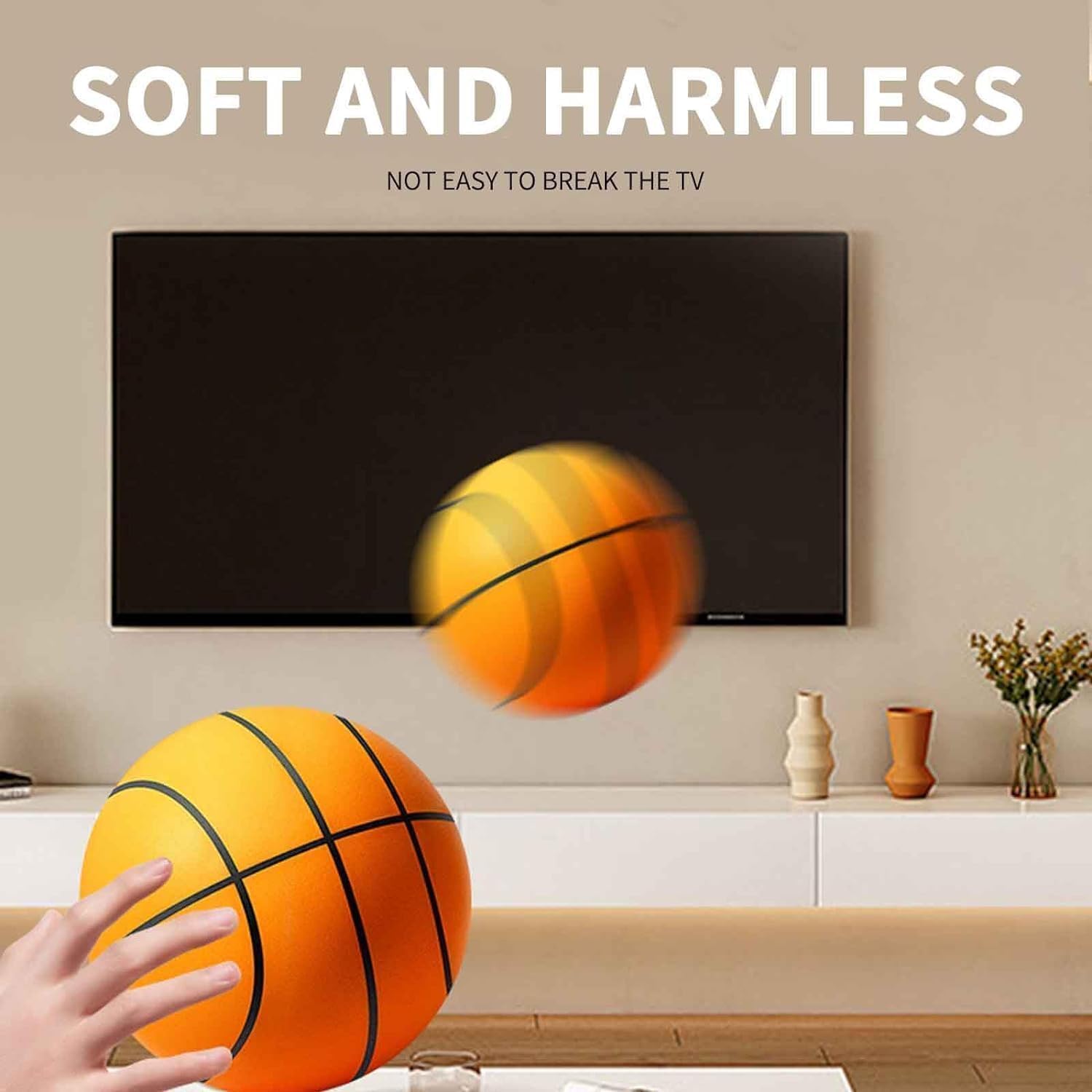 2025 Upgraded Silent Basketball - No.7 Size (9.4 Inch) Indoor Foam Training Ball for Quiet Dribbling Practice | Perfect for Apartment Living, Late Night Training & Noise-Sensitive Areas