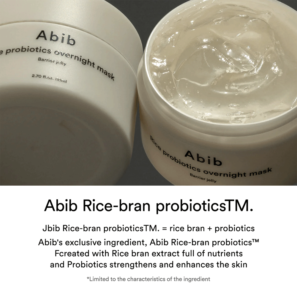 Abib Rice Probiotics Overnight Mask Barrier Jelly 80ml - Hydrating Korean Skincare for Dry Skin, Night Repair Treatment - Perfect for Overnight Moisturizing & Skin Barrier Protection
