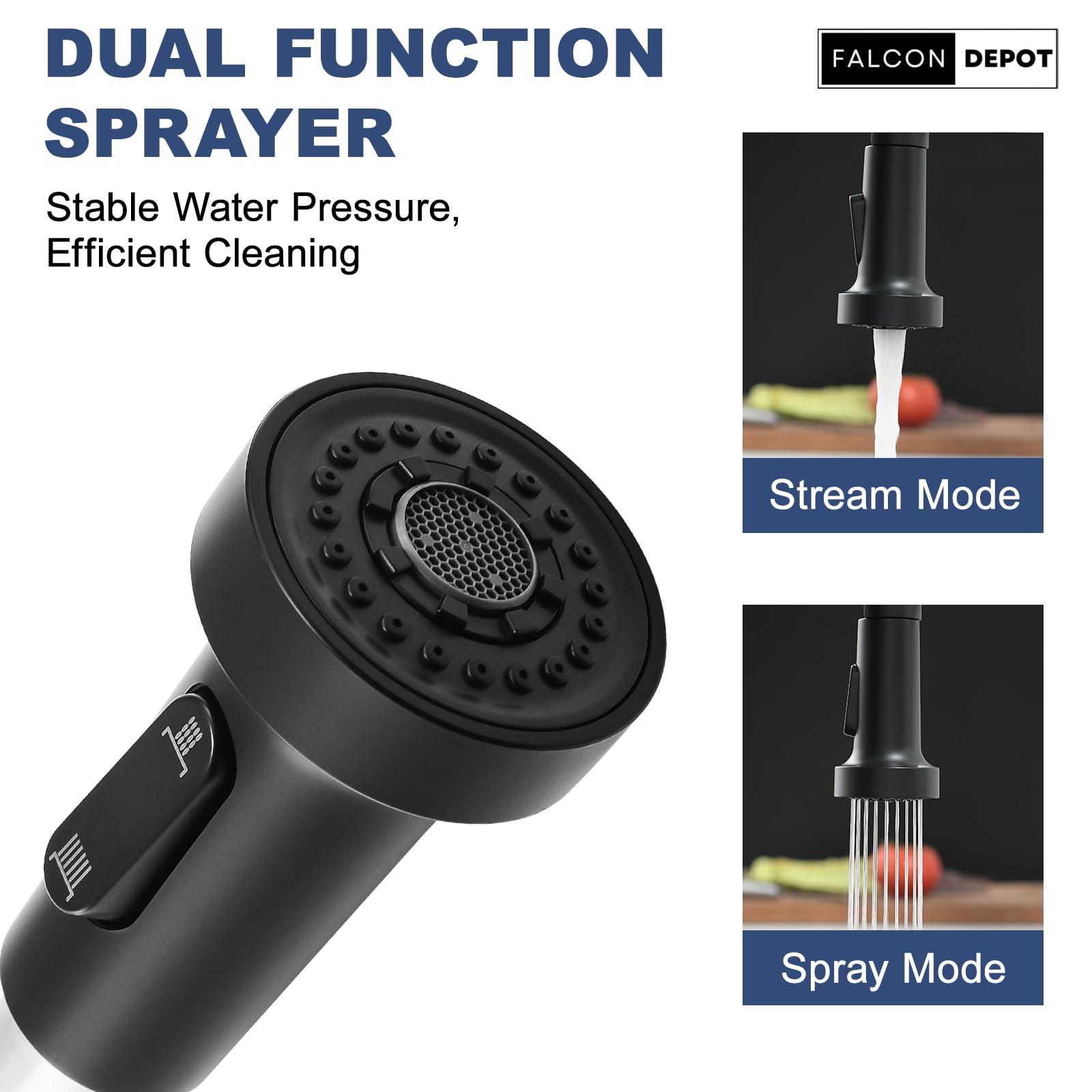 Smart Touchless Kitchen Faucet with Pull-Down Sprayer - Matte Black for Modern Sinks