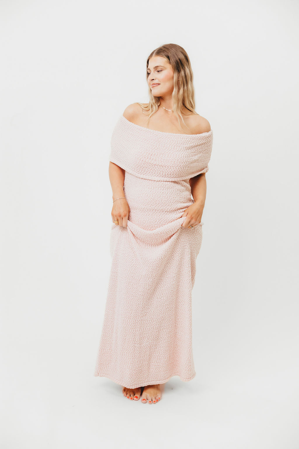Brit Maxi Dress in Dusty Pink - Bump Friendly Maternity Dress for Women | Perfect for Pregnancy, Nursing & Special Occasions