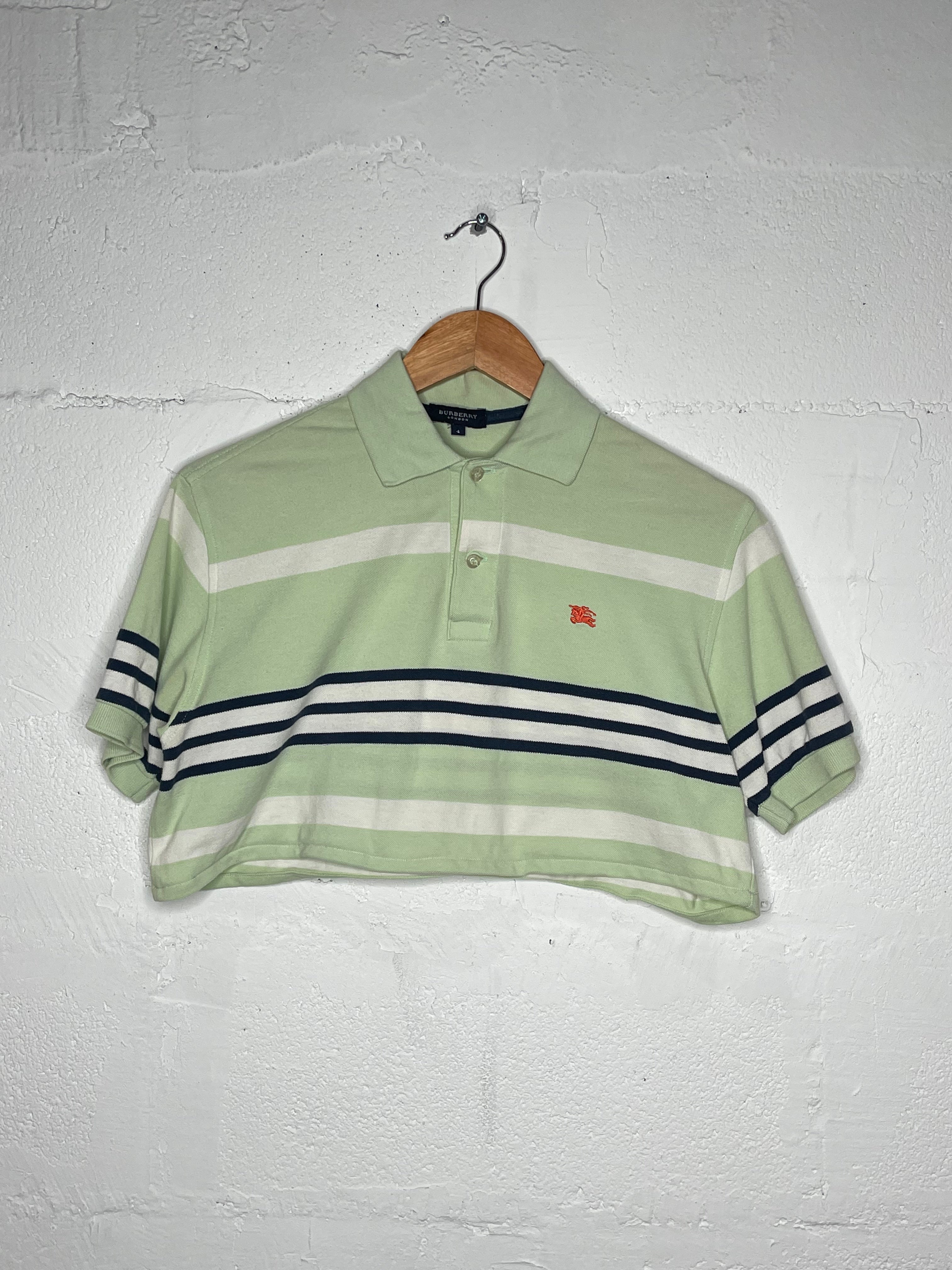 Burberry Polo Crop Top for Women - Classic Cotton Short Sleeve Shirt - Perfect for Casual Outings, Summer Parties & Office Wear