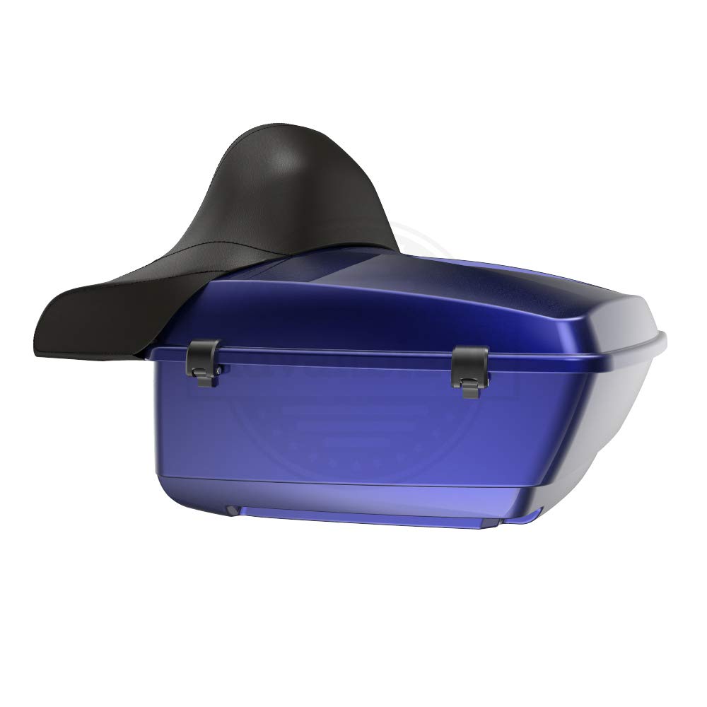 Premium Moto Onfire King Tour Pack & Backrest Pad - Compatible with Harley Touring, Street Glide, Road King, Road Glide Special (2009-2023) - Zephyr Blue | Enhanced Comfort for Long-Distance Motorcycle Rides & Road Trips