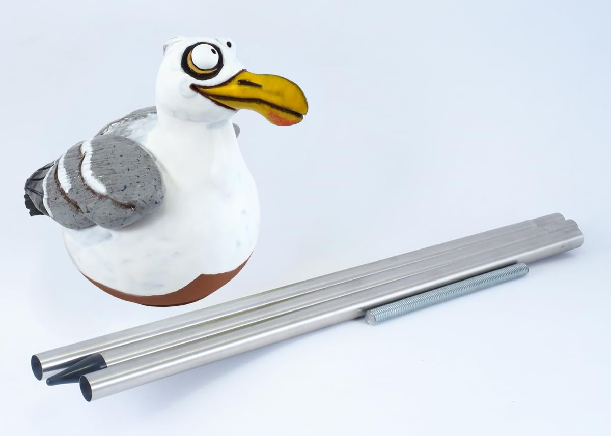 Handmade Frostproof Ceramic Seagull Lawn Stake - Unique Outdoor Garden Statue Decor for Women & Men - Perfect Gift for Gardeners, Yard & Patio Decoration - Ideal for Coastal, Beach & Backyard Themes