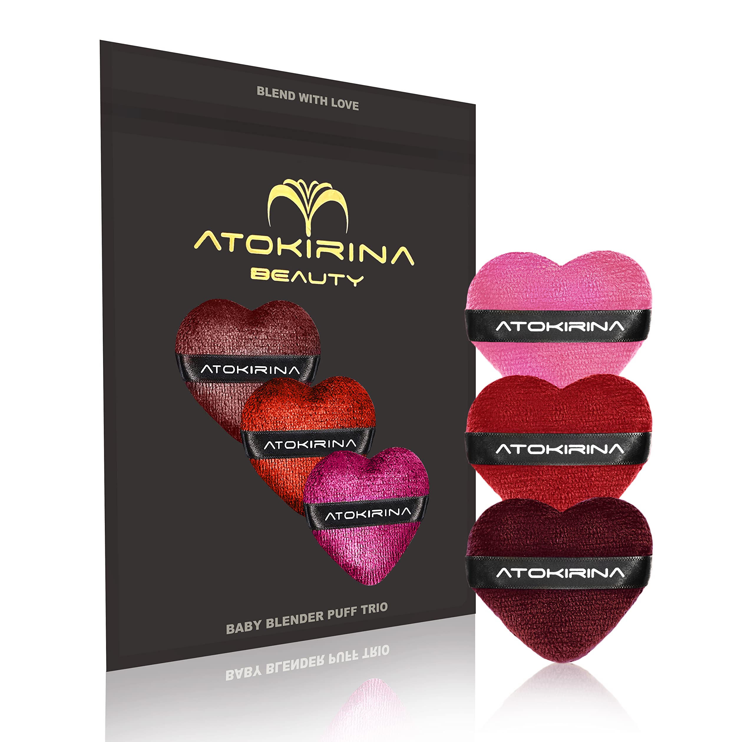 ATOKIRINA Baby TRIO Blender Puff - Ultra Soft Makeup Sponge Applicators for Flawless Foundation - Perfect for Seamless Blending - Smooth Edges Baby Blender Trio Set - Ideal for Daily Makeup, Contouring & Liquid Foundation Application