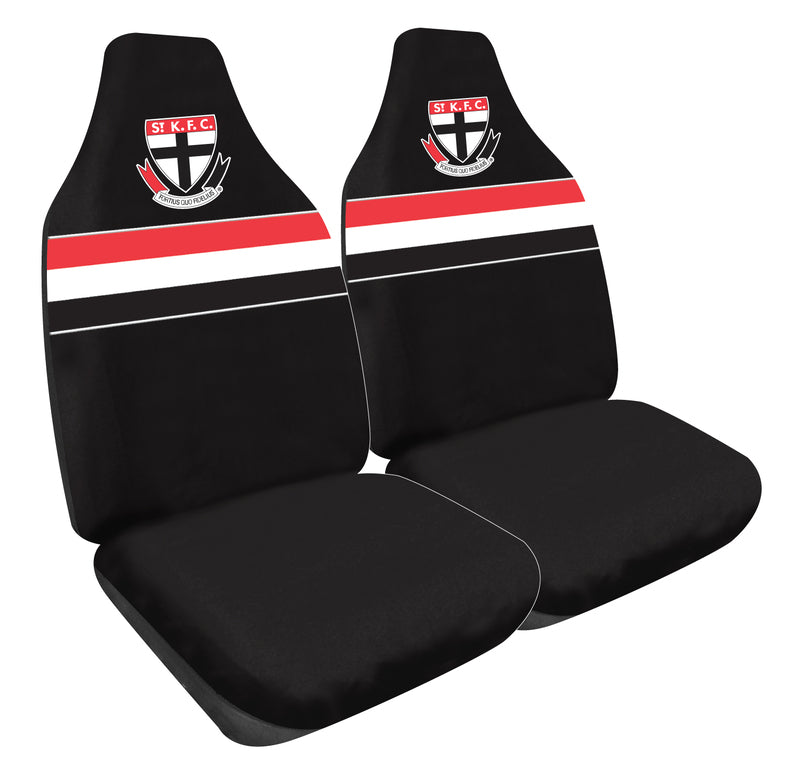 St Kilda Saints AFL Seat Covers - Size 60 Front Pair - Premium Car Seat Protectors for Sports Fans & Team Supporters - Perfect for Game Day, Road Trips & Vehicle Protection