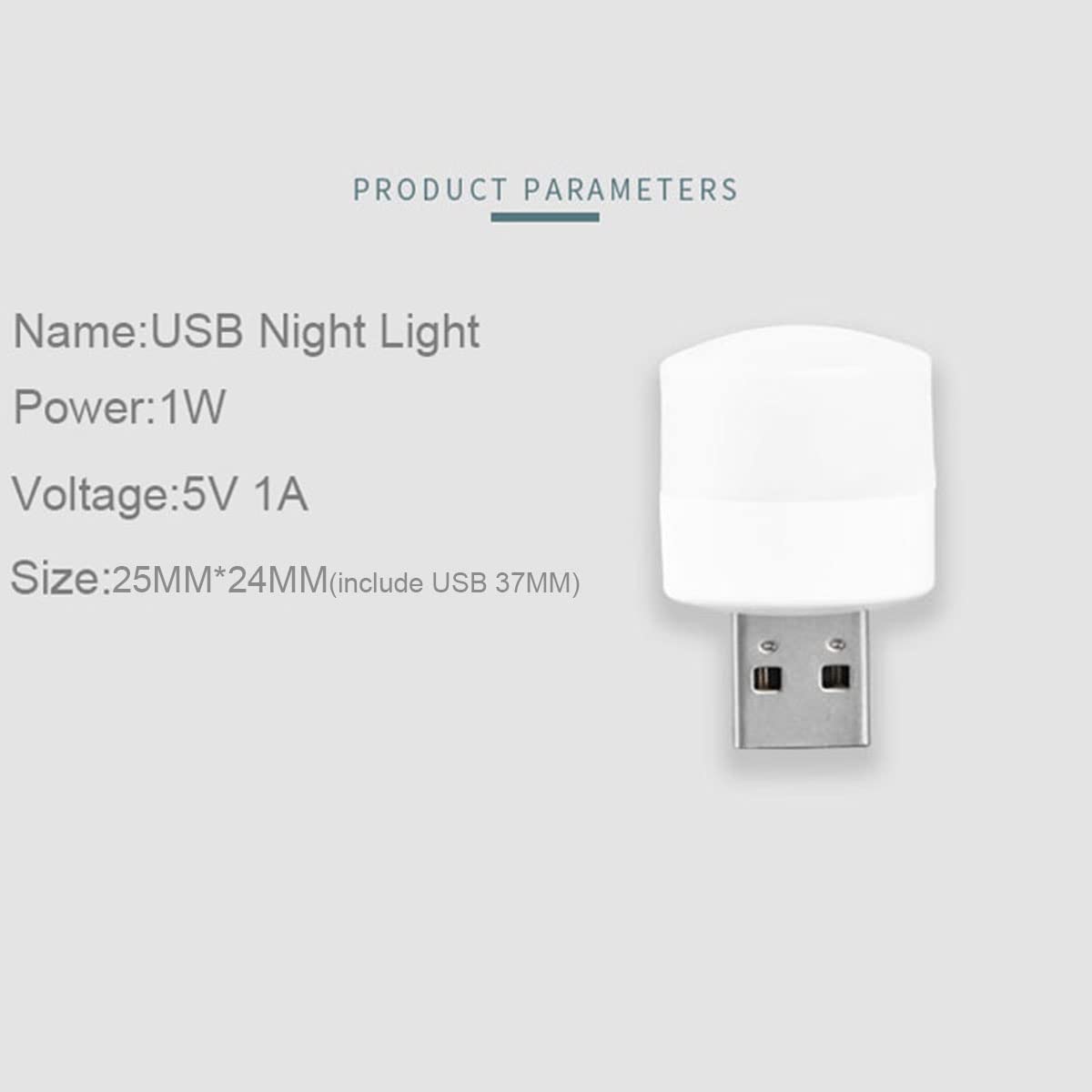 10 Pack USB LED Night Lights - Warm White for Bedroom, Bathroom & Nursery
