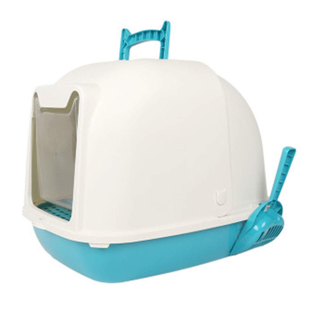 Villa Semi-Enclosed Cat Litter Box Furniture with Lid & Scoop - Odor Control, Reduces Litter Tracking - Perfect for Small Spaces & Home Decor