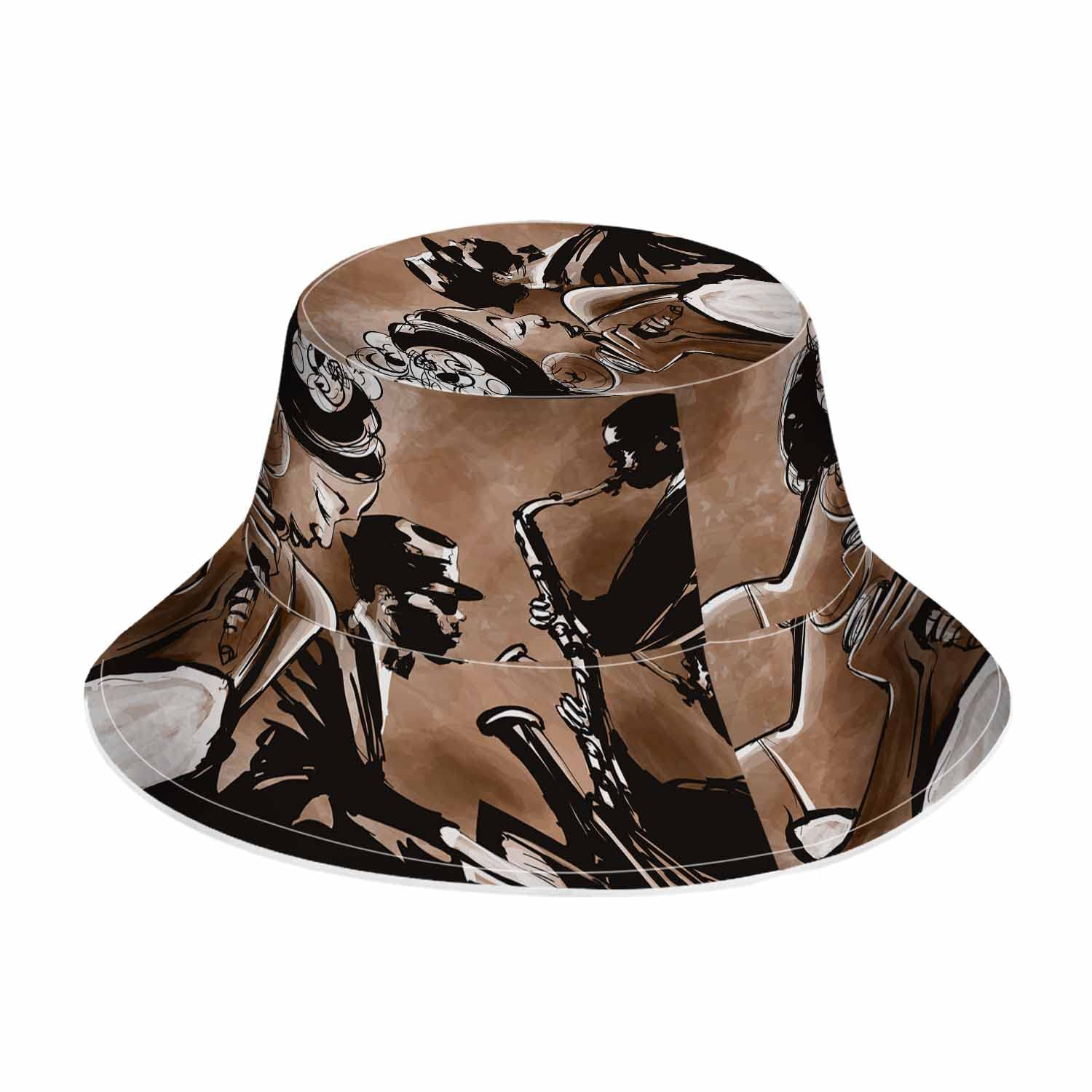 WONDERTIFY Cat and Fish Bucket Hat for Women & Men - Cute Animal Print Summer Sun Hat for Beach, Fishing, Outdoor Adventures