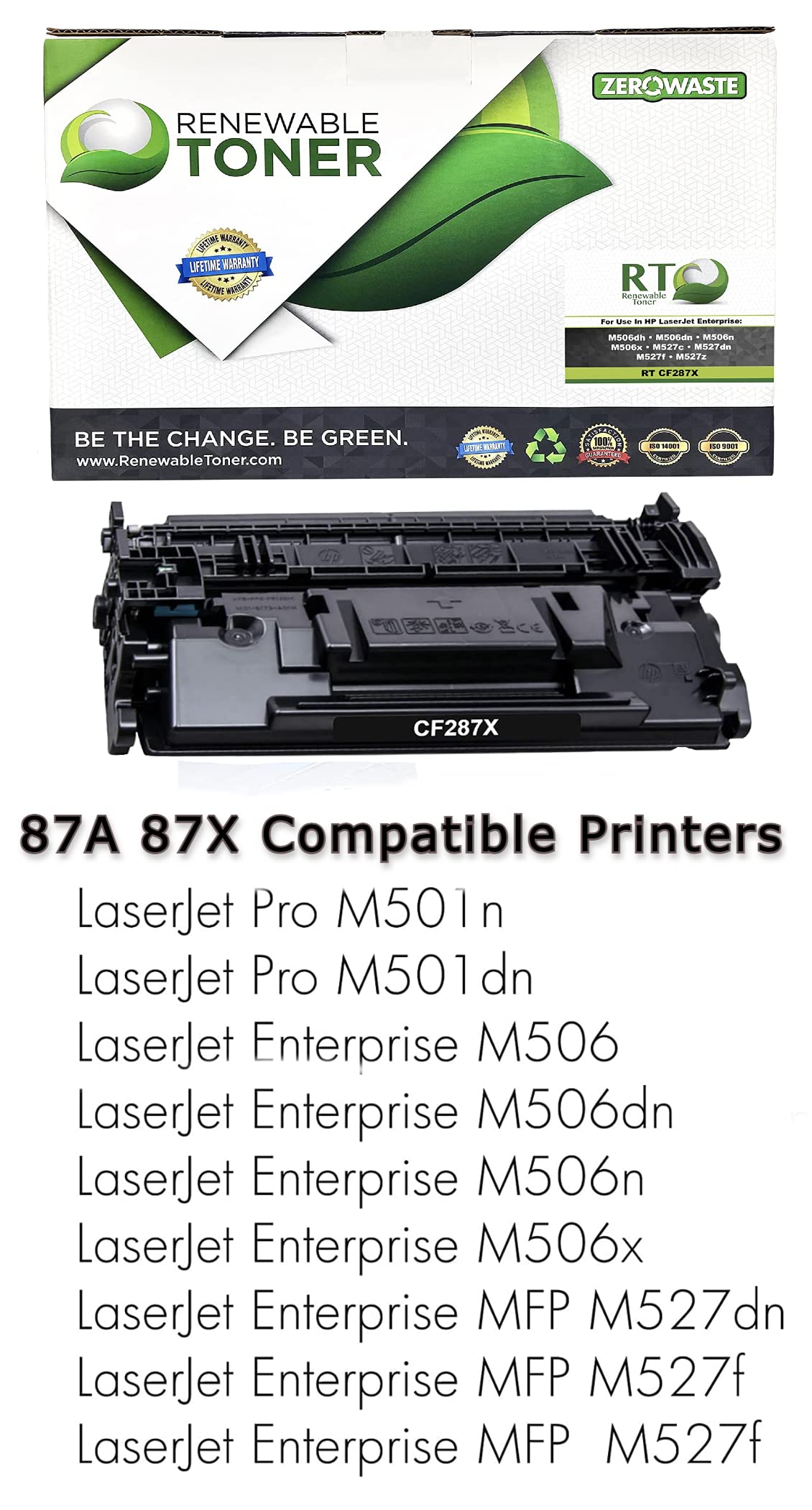 87A RT MICR Compatible Toner Cartridge for HP 287A/87X | Works with HP LaserJet M501/M506/MFP M527 Printers | CF287A/CF287X Magnetic Ink Check Printing (2-Pack) | Perfect for Business Checks, Bank Documents & Financial Forms