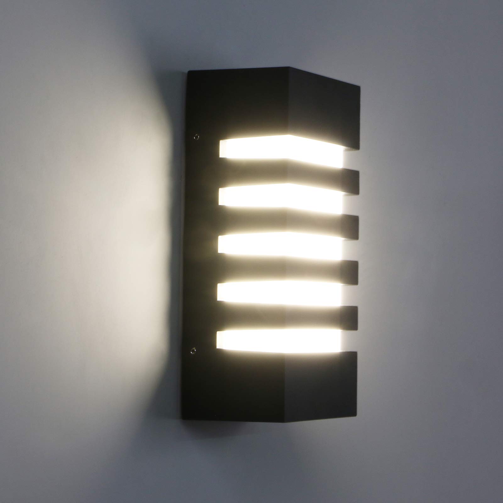 Pathson 12W 4000K LED Waterproof Outdoor Wall Sconces - Modern White Wall Light Fixtures for Porch, Hallway & Exterior Lighting - Durable Weatherproof Design for Patio, Garden & Entryway