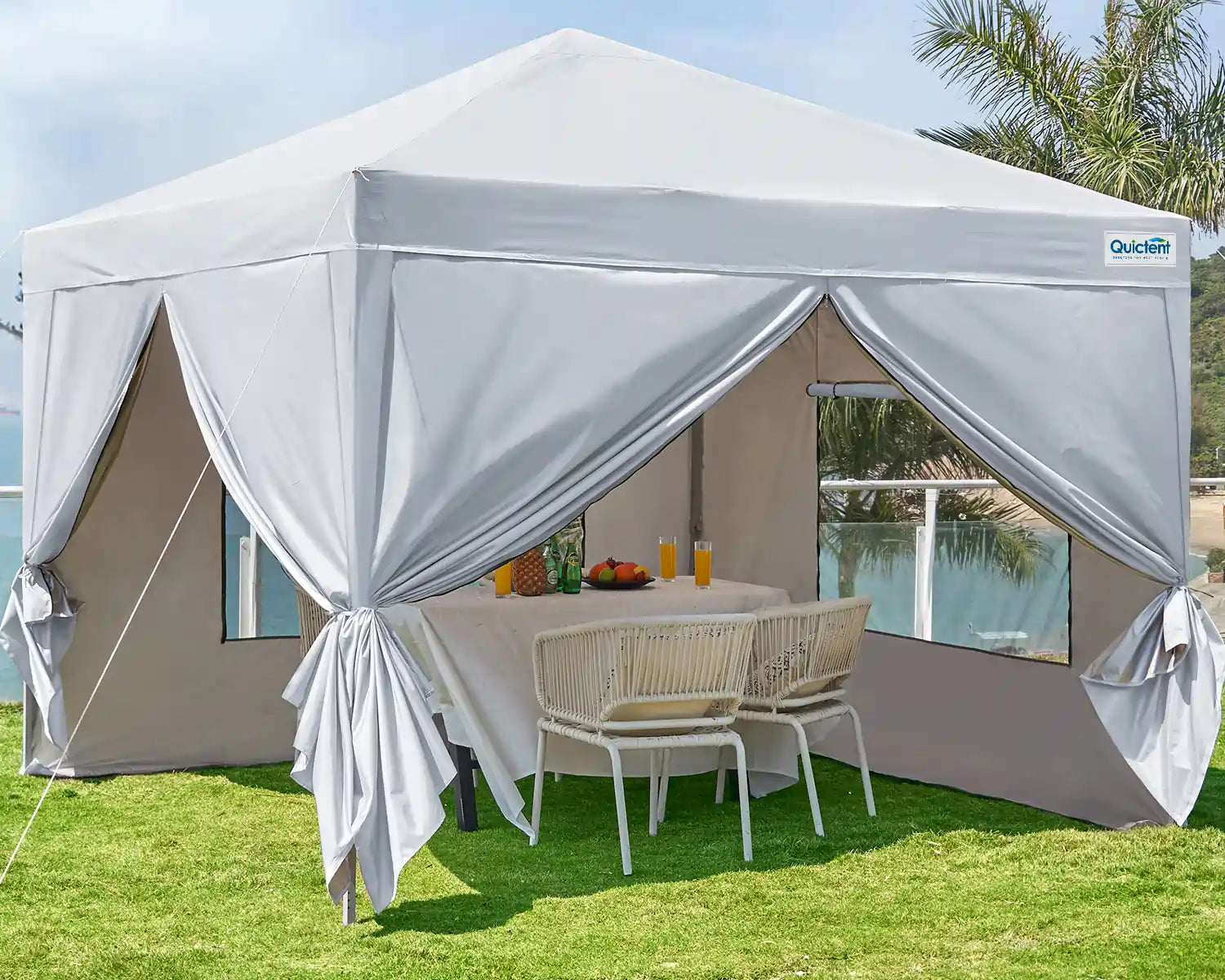 10' x 10' Pop Up Privacy Canopy Tent with Side Walls - Perfect for Outdoor Events, Beach Parties, and Backyard Gatherings