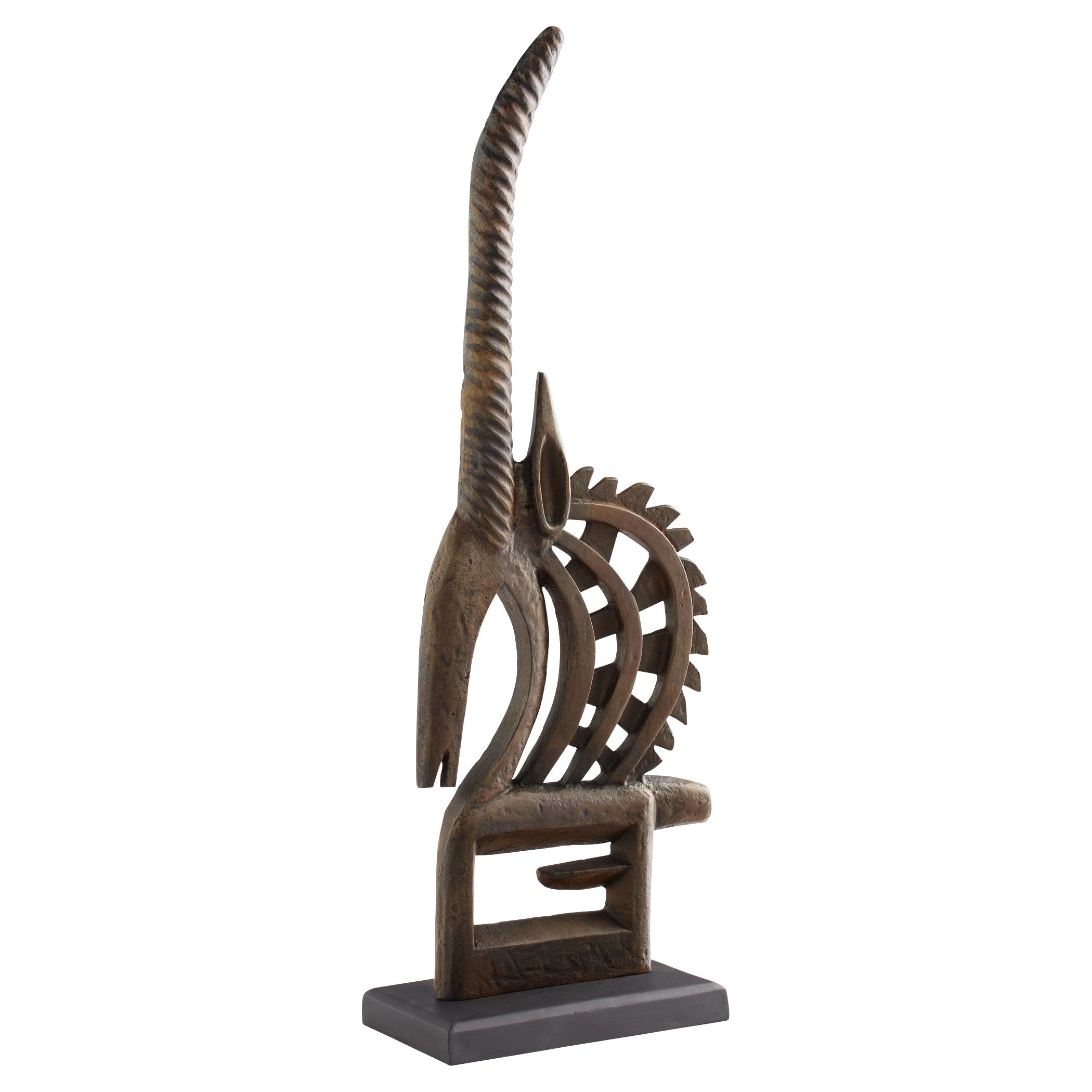 Handcrafted Cyan Design 11671 Antelope Chi Wara Wooden Statue - Rustic African Tribal Home Decor for Living Room, Bedroom & Office