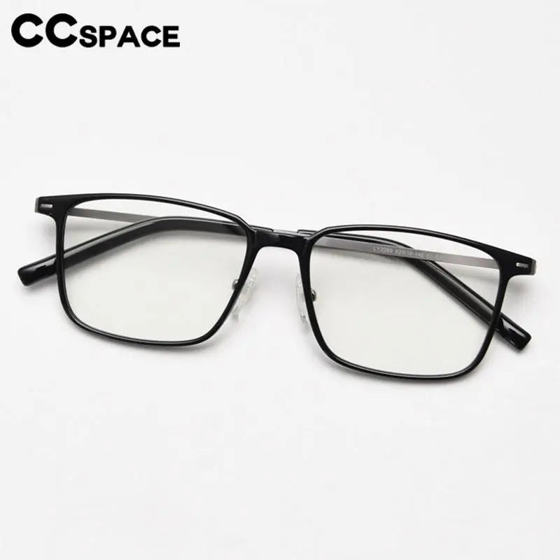 CCspace Unisex Full Rim Square TR90 Titanium Eyeglasses 56903 - Lightweight & Durable Glasses for Work, Reading & Everyday Use