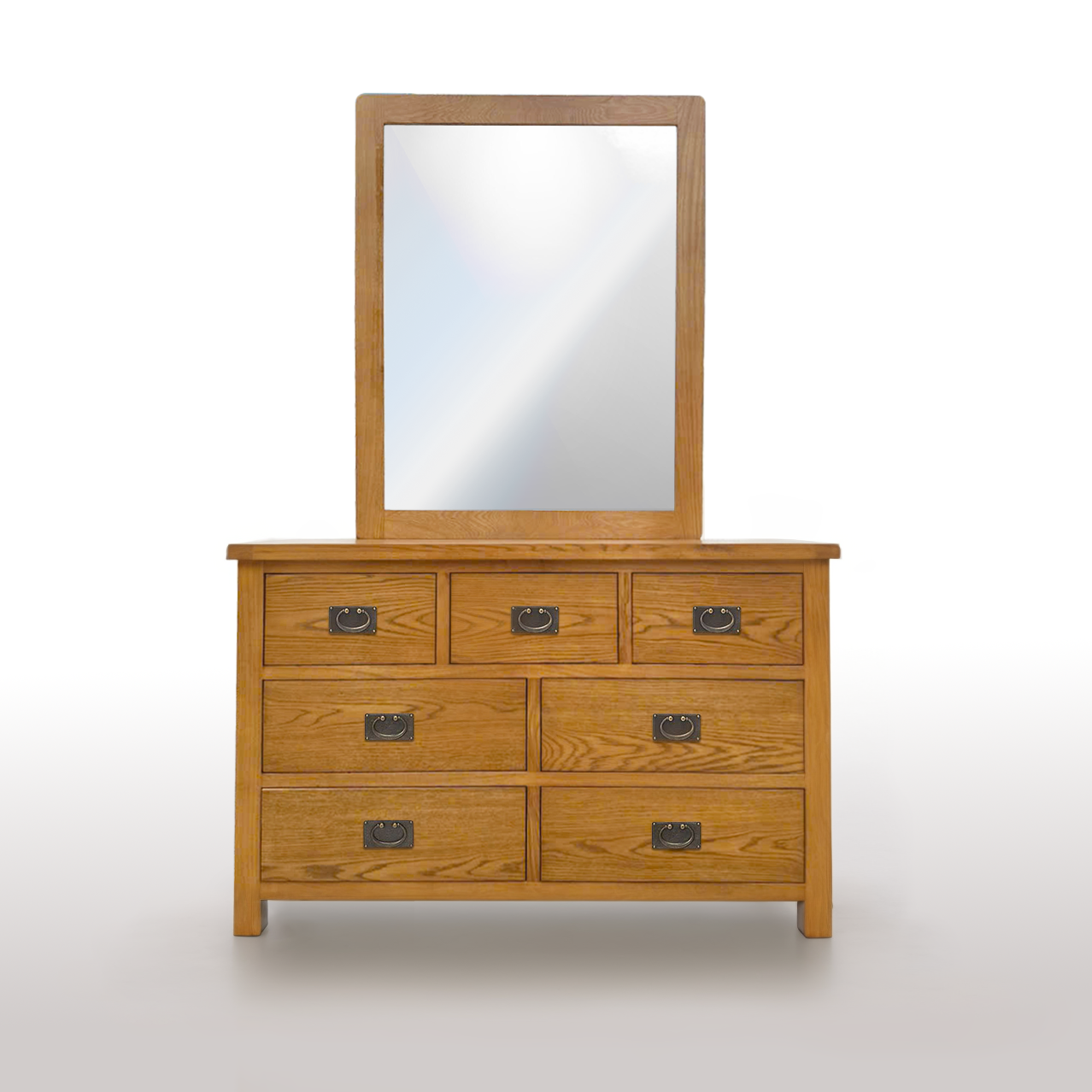 Richmond 7-Drawer Dresser with Mirror - Modern Bedroom Storage Furniture for Home Organization & Decor