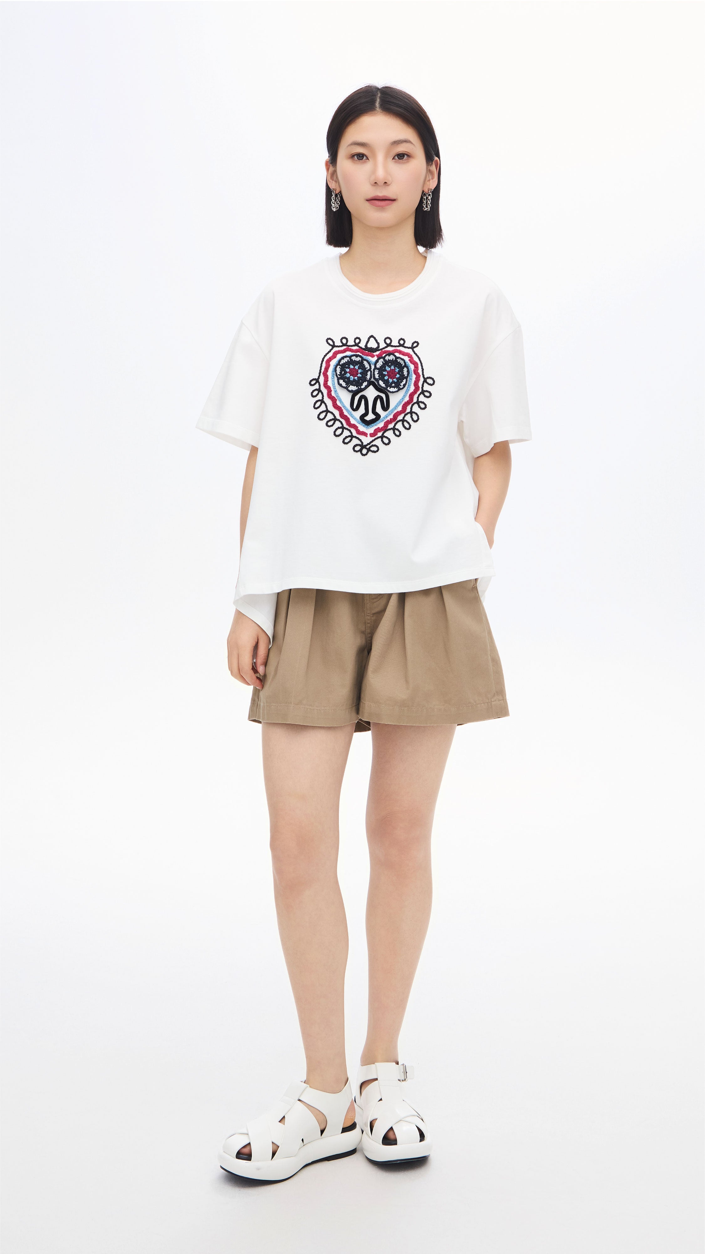 Stylish Crochet Patch Tee for Women - Trendy Boho Summer T-Shirt with Unique Handmade Details | Perfect for Beach Outings, Music Festivals & Casual Everyday Wear