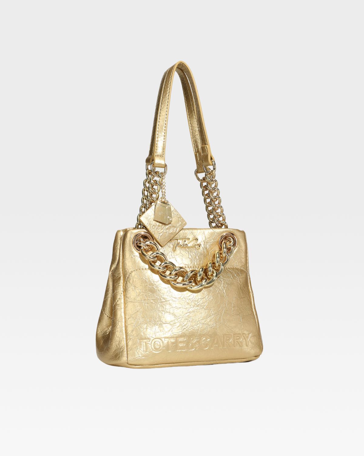 Premium Genuine Leather Mini Tote Bag for Women - Gold Color | Stylish Crossbody Purse for Work, Travel & Everyday Use