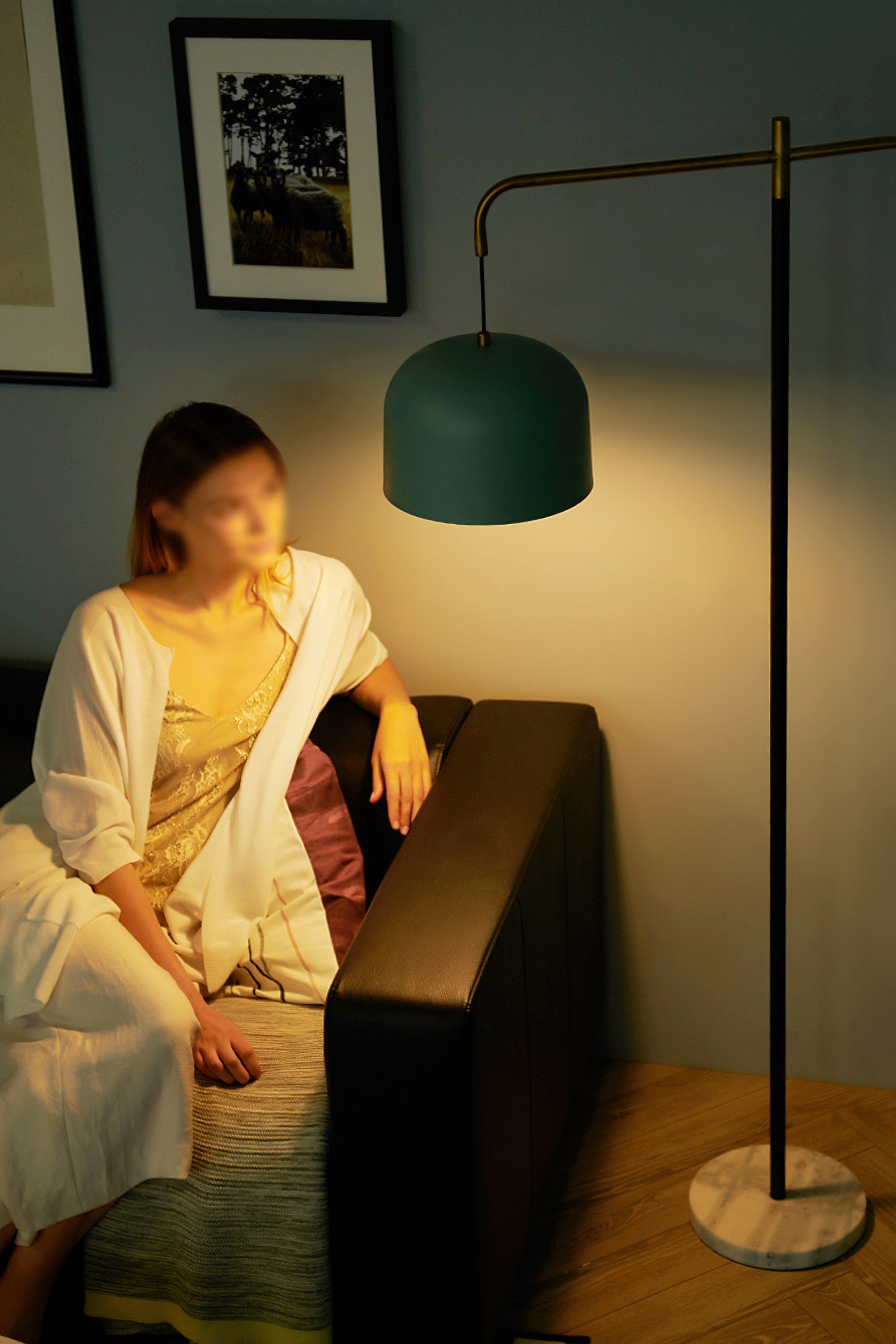 Modern Balance Floor Lamp - Adjustable LED Standing Light for Living Room, Bedroom & Office - Warm White & Cool White Light Modes - Perfect for Reading, Relaxing & Decorating