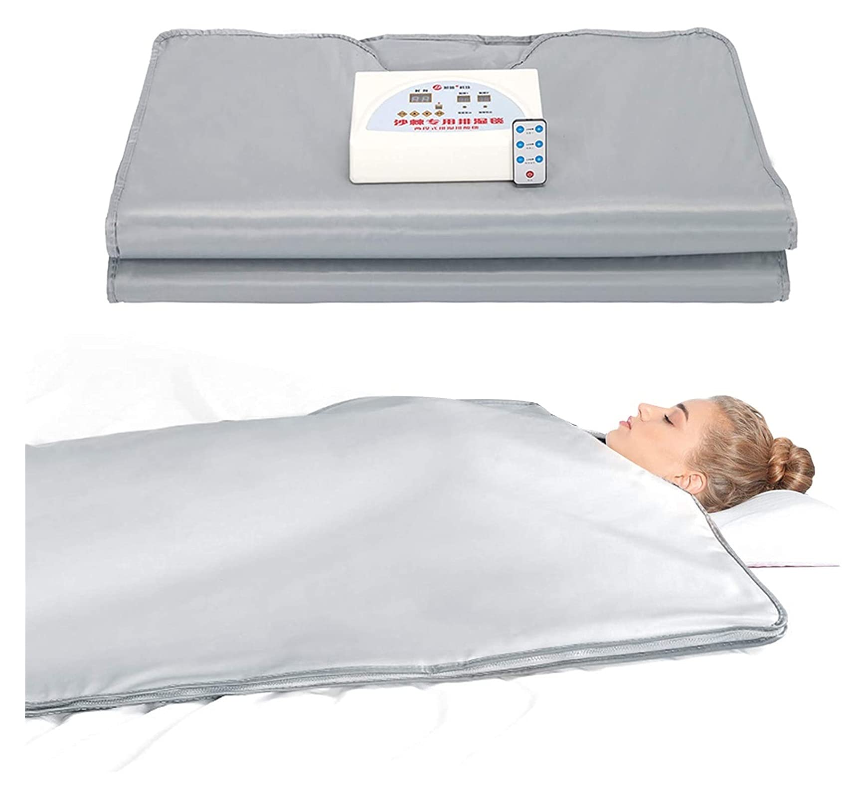 2 Zone Heating Sauna Blanket with Remote Control - Electric Body Wrap for Weight Loss, Detox Therapy & Relaxation - Perfect for Home Spa, Post-Workout Recovery & Wellness Routine