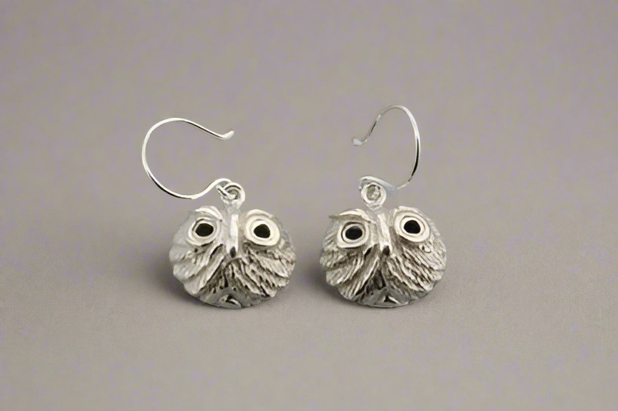 Sterling Silver Owl Mask Earrings - Handmade Boho Jewelry for Women, Perfect for Halloween, Cosplay & Festival Outfits