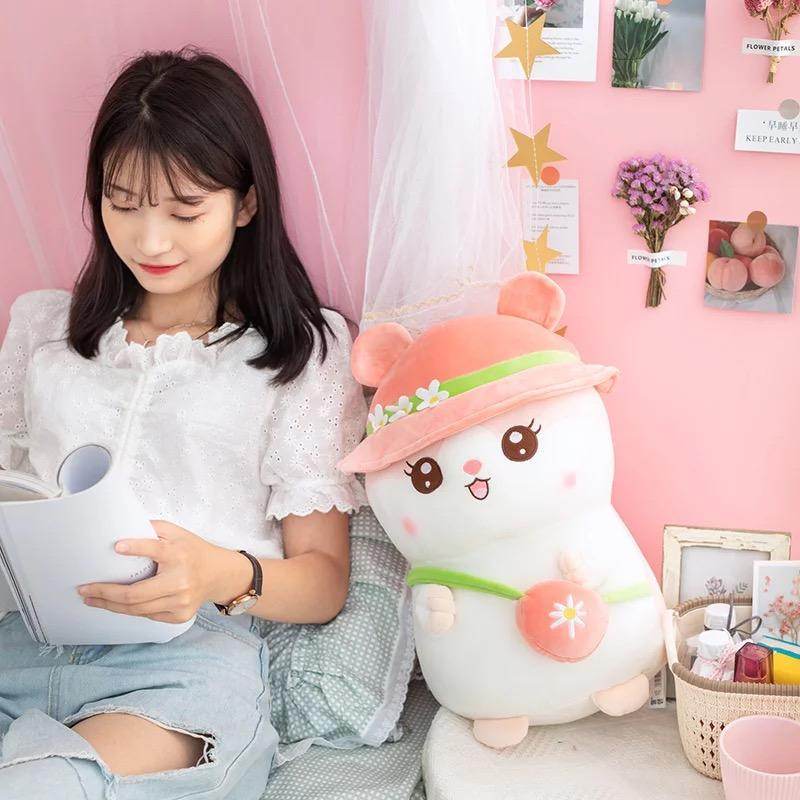 Giant Kawaii Stuffed Hamster Plush Toy - Extra Large Cute Soft Plushie for Kids, Girls & Boys | Perfect for Bedroom Decor, Gifts & Cuddling