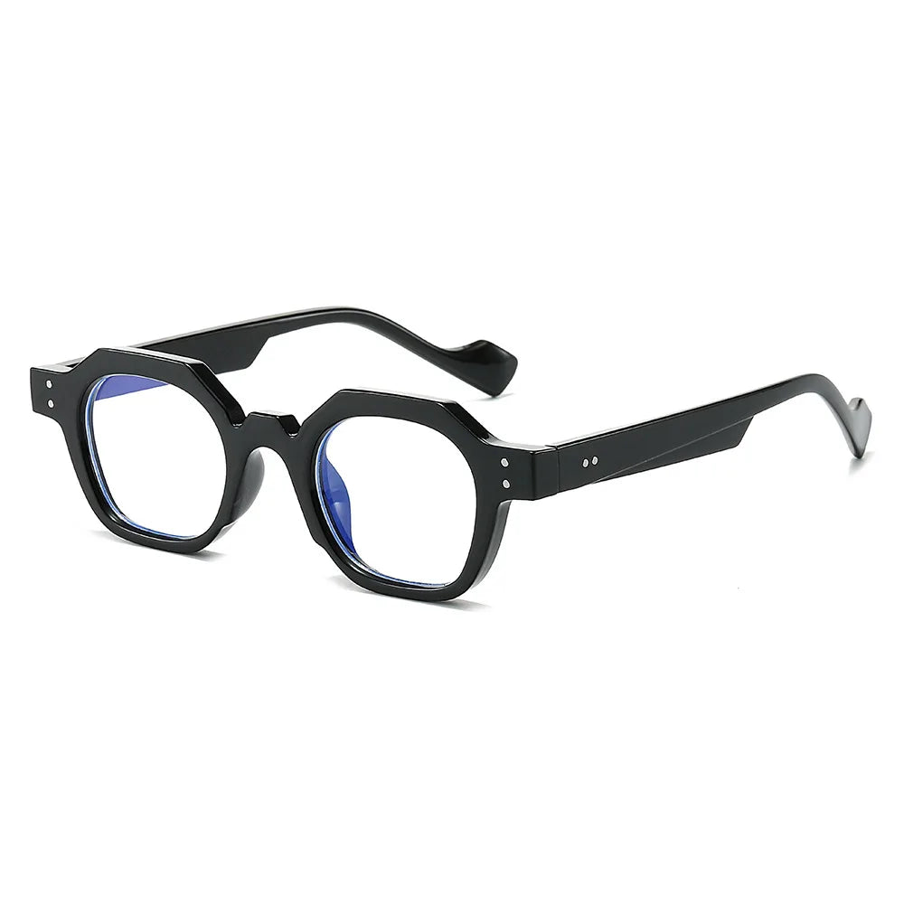 CCspace Unisex Full Rim Flat Top Polygon Polycarbonate Reading Glasses R57193 - Trendy Geometric Frame for Men & Women - Perfect for Reading, Office Work, and Computer Use