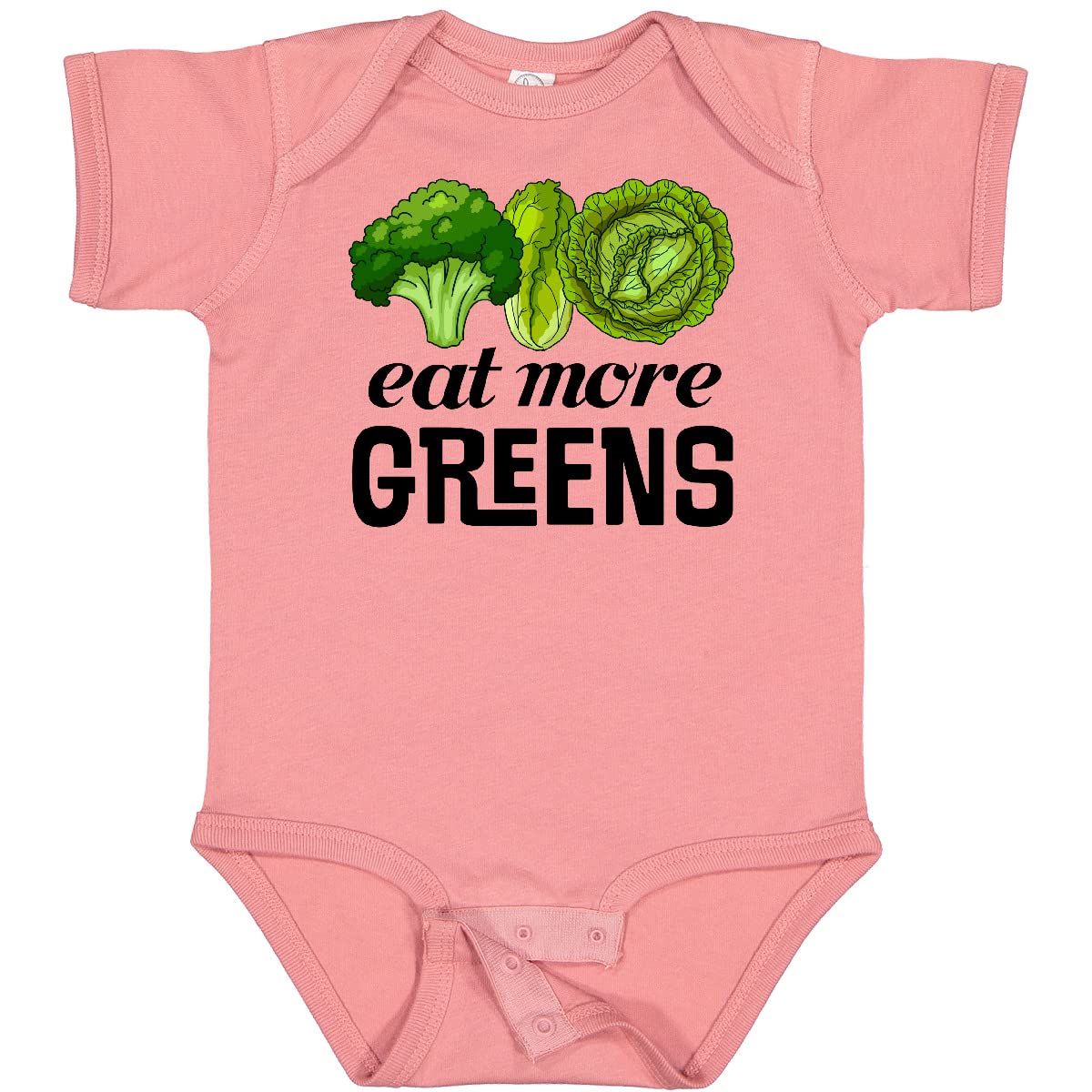 Inktastic Eat More Greens Broccoli Cabbage Baby Bodysuit - Organic Cotton Infant Onesie for Boys & Girls - Perfect for Family Outings, Playdates & Photo Shoots