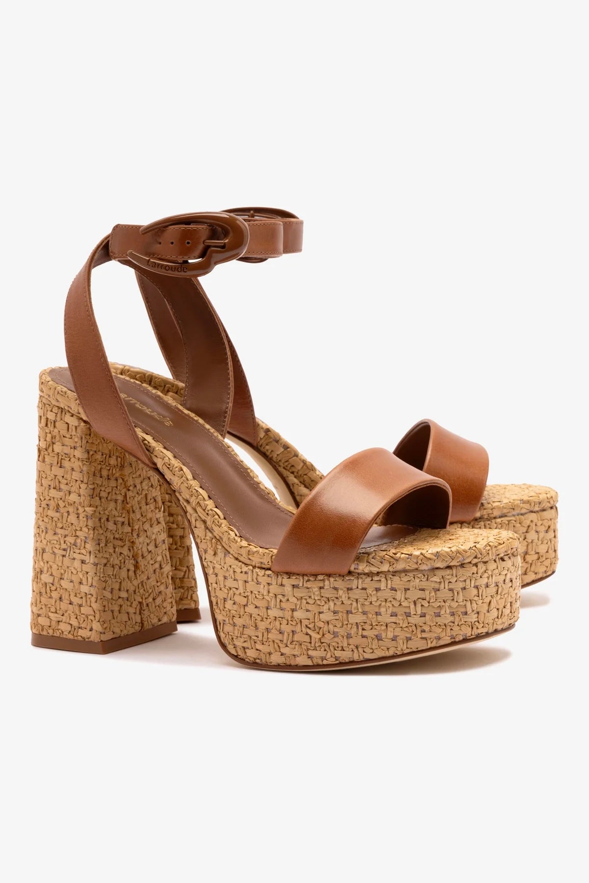 Dolly Verona Sandal - Women's Caramel Leather & Natural Raffia Summer Sandals | Comfortable Casual Shoes for Beach, Vacation & Everyday Wear