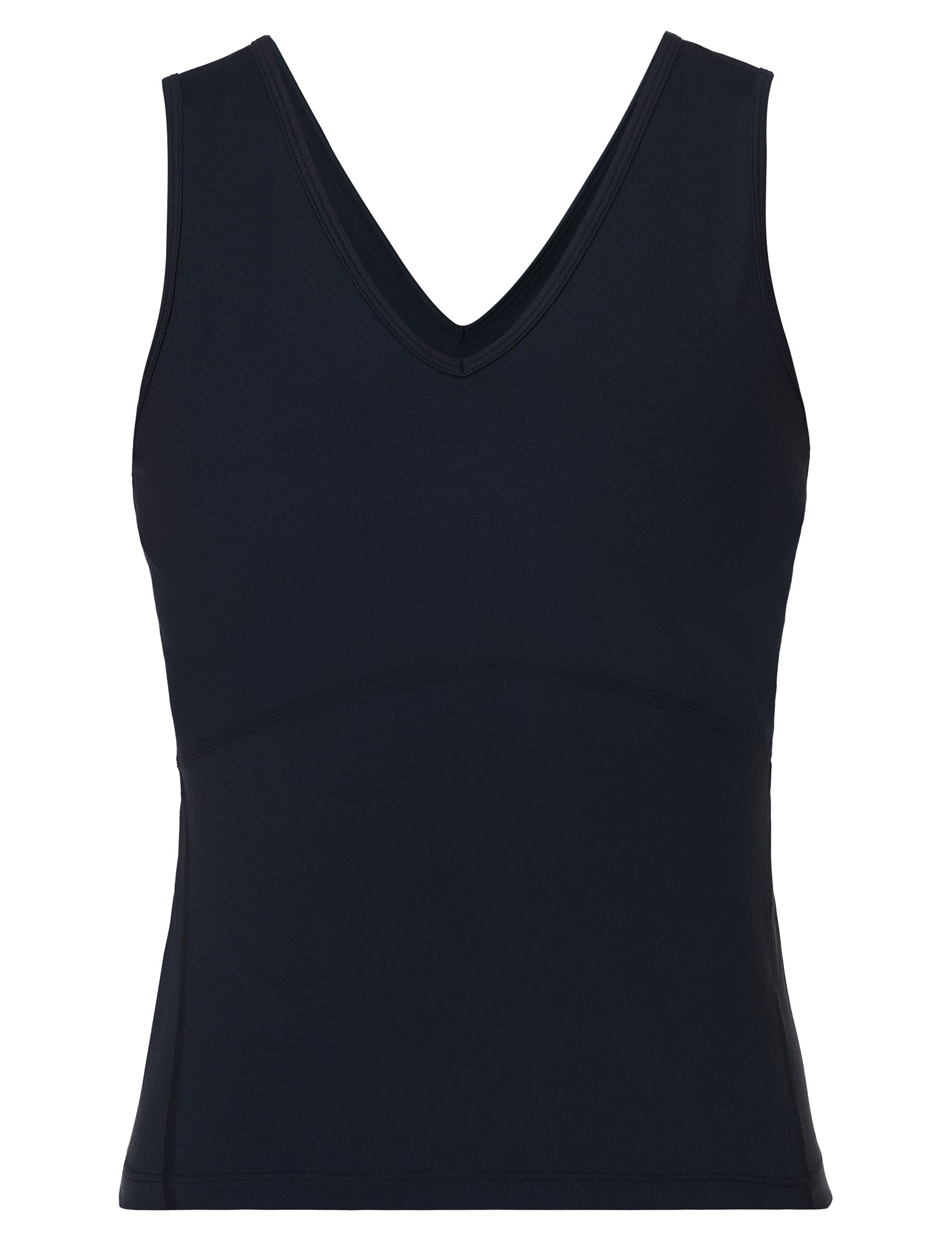 Gaia V Neck Tank Top for Women - Soft & Comfortable Black Stretch Camisole | Perfect for Layering, Yoga, and Casual Wear