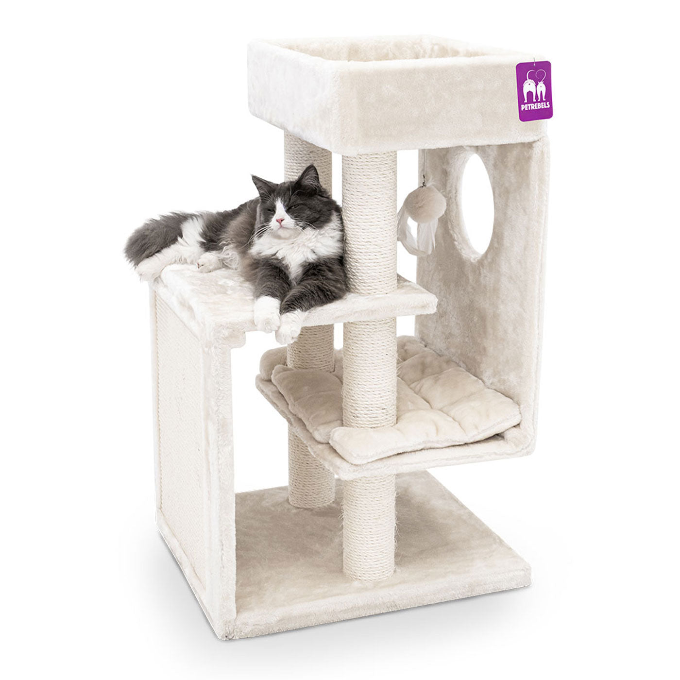 Premium 94cm Cat Tree for Large Cats - Kings & Queens Anastasia Cat Tower with Scratching Posts & Perches - Perfect for Indoor Play & Climbing for Your Feline Friend