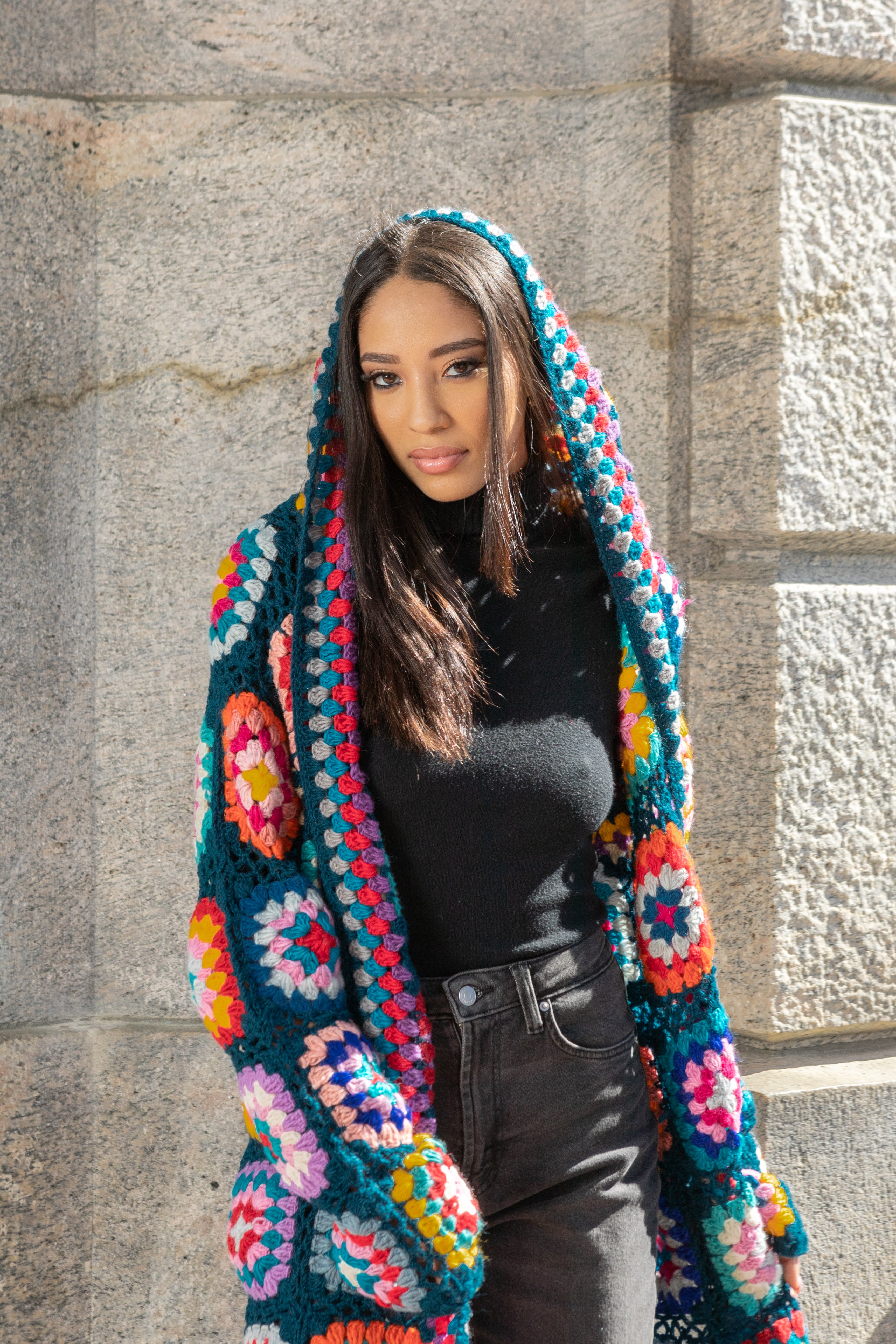 Crochet Wool Hooded Kimono Long Cardigan - Soft Chunky Knit Open Front Sweater for Women | Perfect for Fall, Winter, and Cozy Home Wear