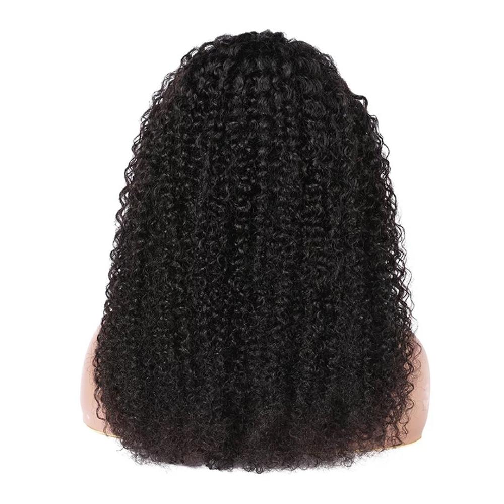 Kinky Curly Glueless Headband Wig - Natural Black 180% Density Human Hair - Perfect for Daily Wear, Parties & Protective Styling