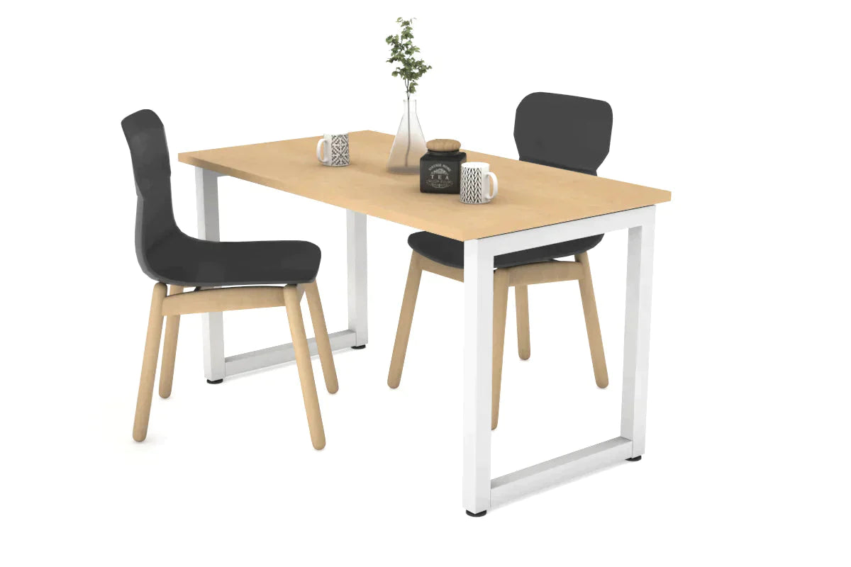Quadro Loop Legs Table - 1000L x 600W Modern Dining Table with Metal Frame - Perfect for Dining Room, Kitchen, or Office Workspace