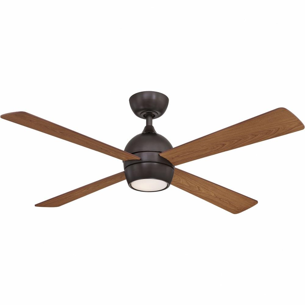 Fanimation FP7652DZ Kwad 52 Inch Modern Ceiling Fan with LED Light - Dark Bronze Finish - Perfect for Living Room, Bedroom & Outdoor Patio