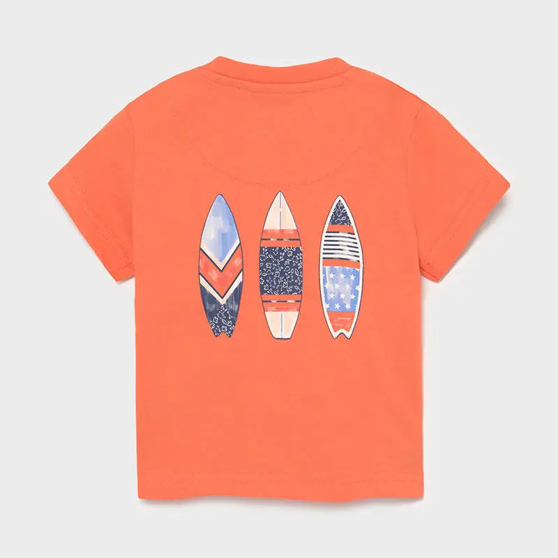 Organic Cotton Short Sleeve T-Shirt for Baby Boys - Soft & Breathable Apricot Color - Perfect for Playtime, Daycare & Family Outfits