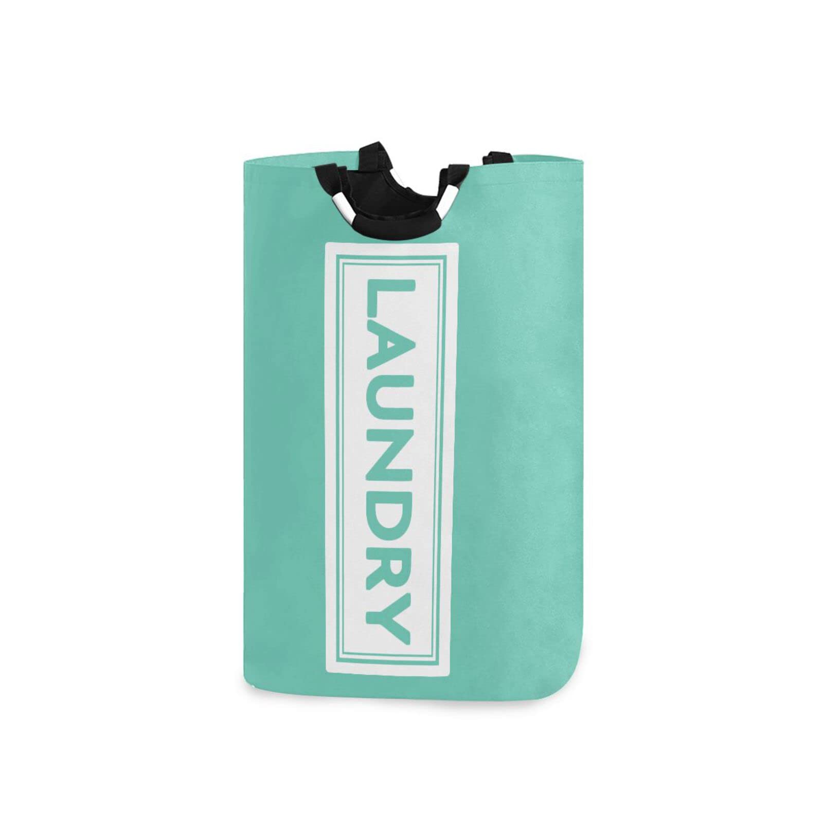 Ollabaky Collapsible Laundry Basket - Large Foldable Laundry Hamper Bag with Handles, Teal Turquoise Clothes Organizer Bin for College Dorms, Laundry Room, Bedroom & Bathroom | Space-Saving Storage Solution for Small Spaces