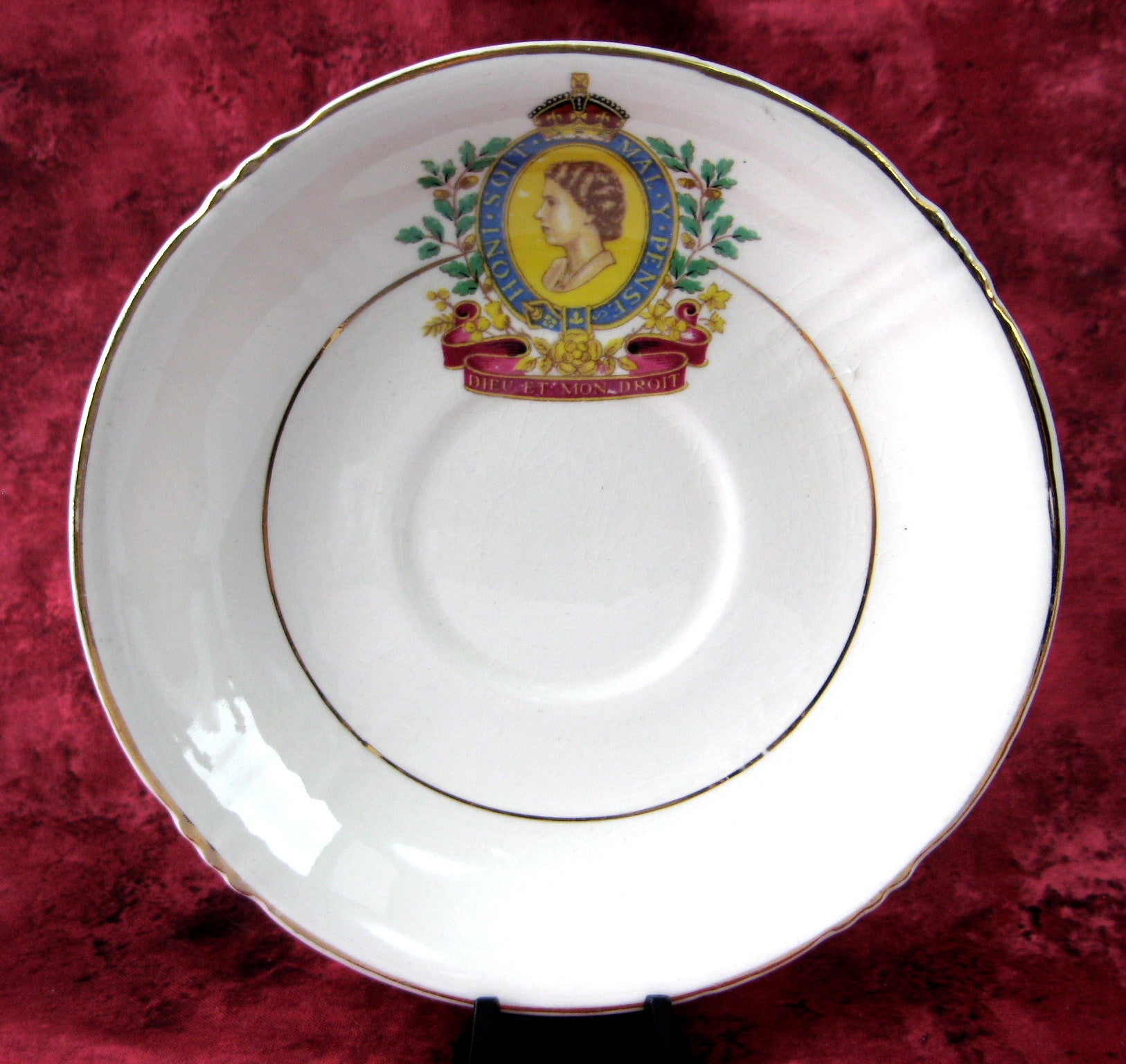 Queen Elizabeth II Coronation 1953 Commemorative Saucer - Kensington England - Royal Collectible for Tea Ceremonies & Historical Displays