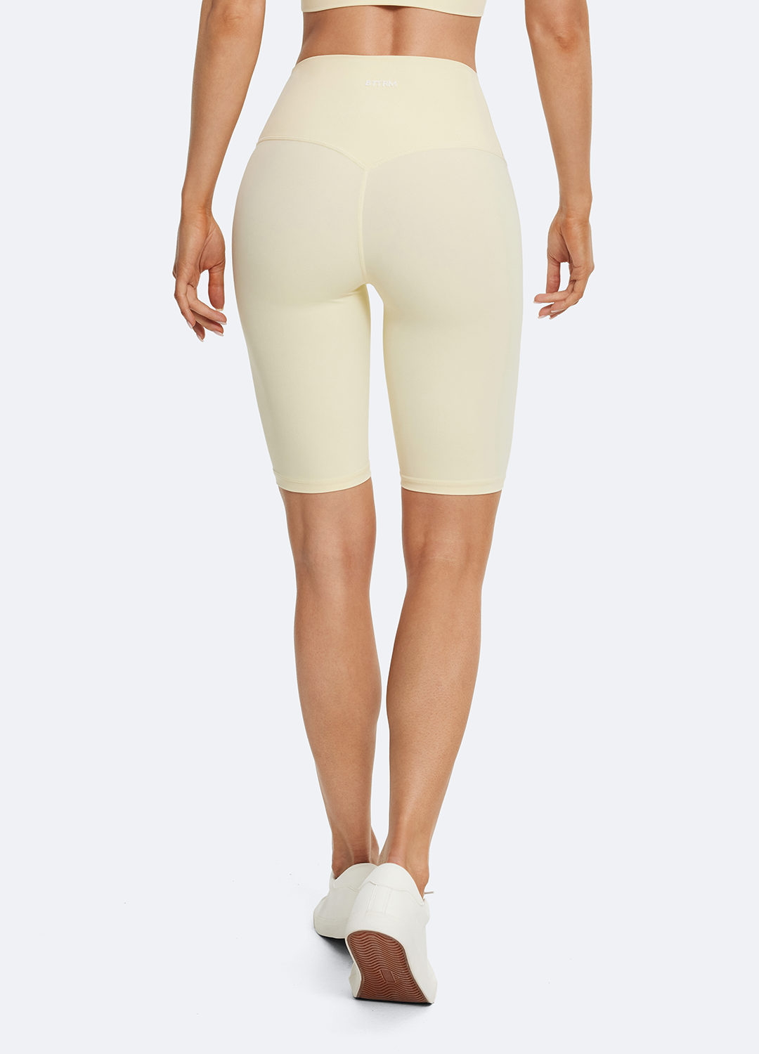 Butter Yellow High Waist Bike Shorts for Women - Comfortable & Breathable Cycling Shorts for Workout, Running, Yoga - Perfect for Gym & Outdoor Activities