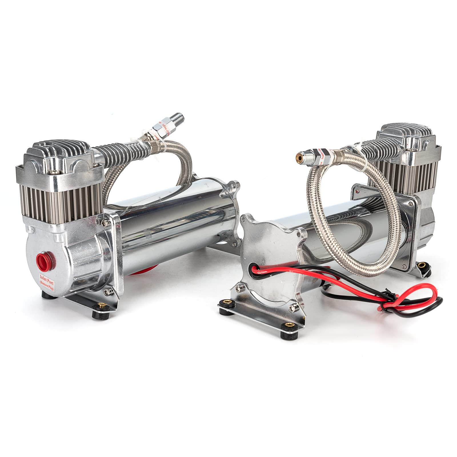 Chrome 580 Air Compressor System Kit - 5 Gallon Tank, 180 PSI with Auto Off Switch & Relay - Replacement for AI-AM-COM580 - Perfect for Air Ride Suspension in Trucks, Cars & Custom Vehicles