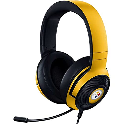 Skinit Officially Licensed NFL Pittsburgh Steelers Large Logo Decal Skin Compatible with Razer Kraken X Gaming Headset - Perfect for Gaming Setup, Sports Fan Gifts & Headset Customization