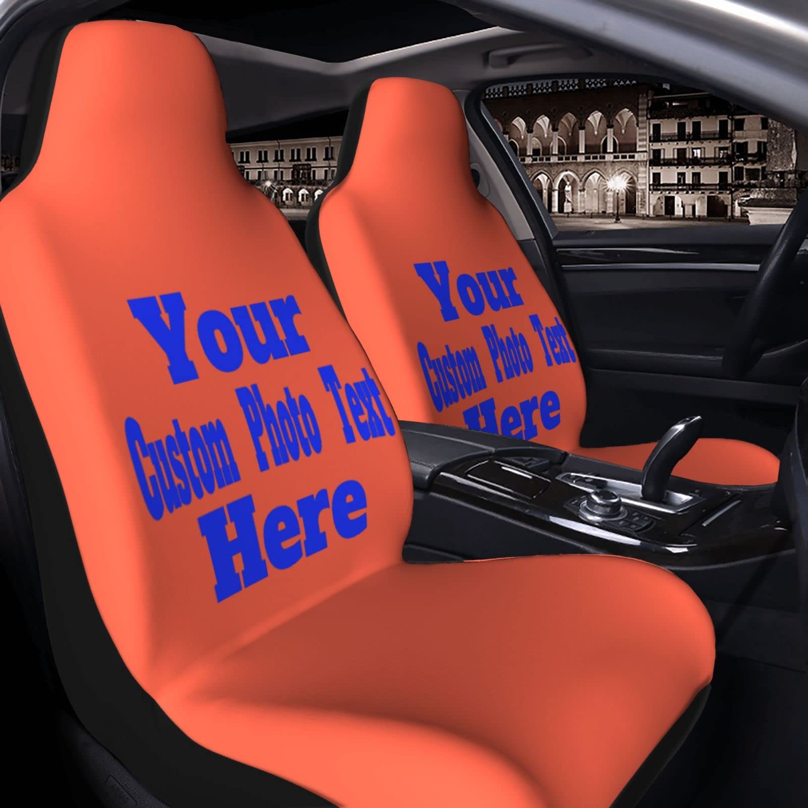 Custom Personalized Car Seat Covers with Photo - Universal 2-Piece Set for Cars, Trucks & SUVs | Perfect for Family Road Trips, Commuting & Travel Protection