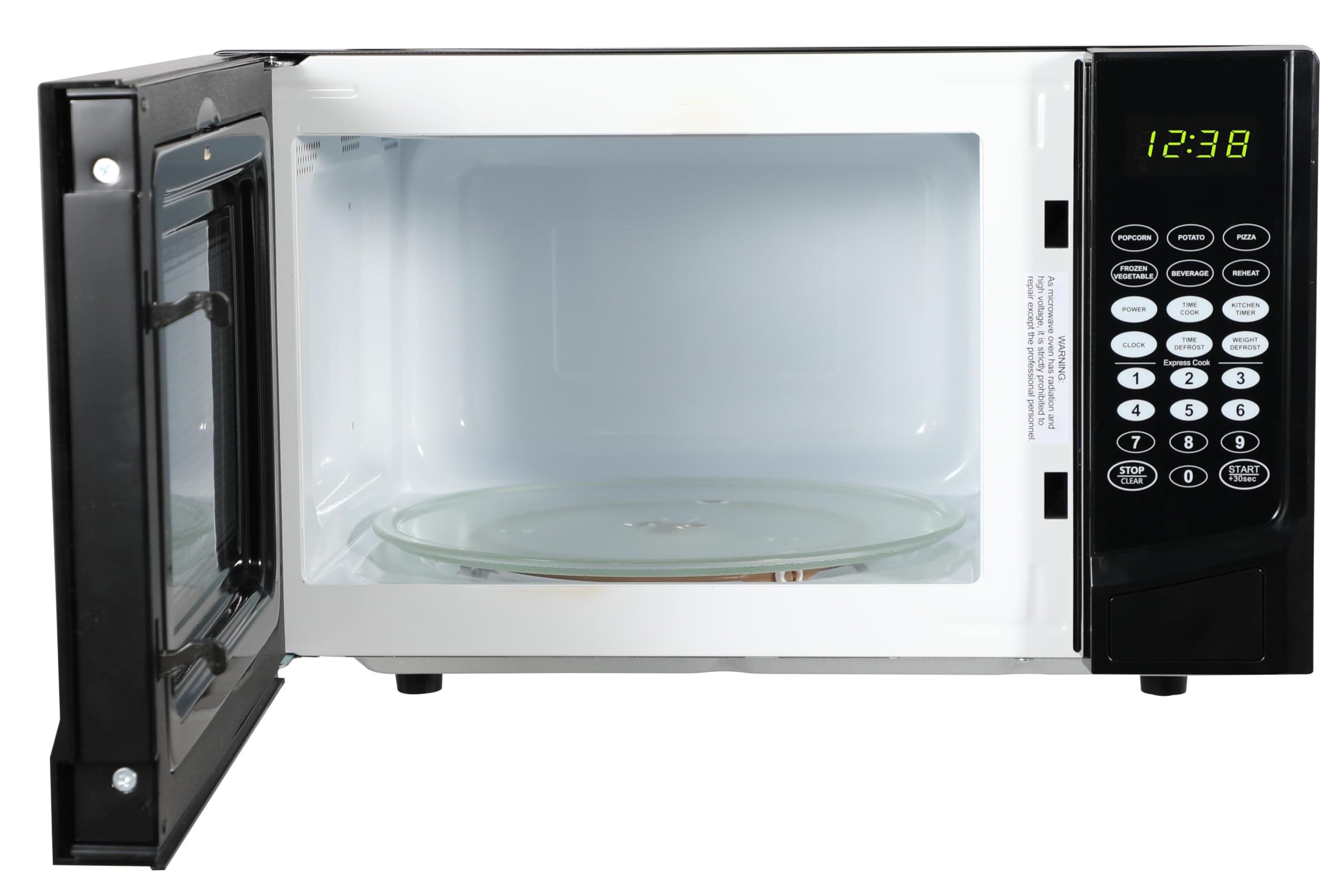 Emerson MW9255B 0.9 Cu ft Countertop Microwave Oven - 900W, 6 Pre-Programmed Settings, Removable Glass Turntable, Child Safety Lock, Black - Perfect for Small Kitchens, Dorms, and Office Break Rooms