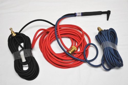 CK Worldwide CK200 Water-Cooled TIG Torch Kit - 250 Amp Heavy Duty Welding Torch with 25ft Super-Flex Hose - Compatible with Most Welding Machines - Perfect for Industrial Metal Fabrication & Automotive Repair
