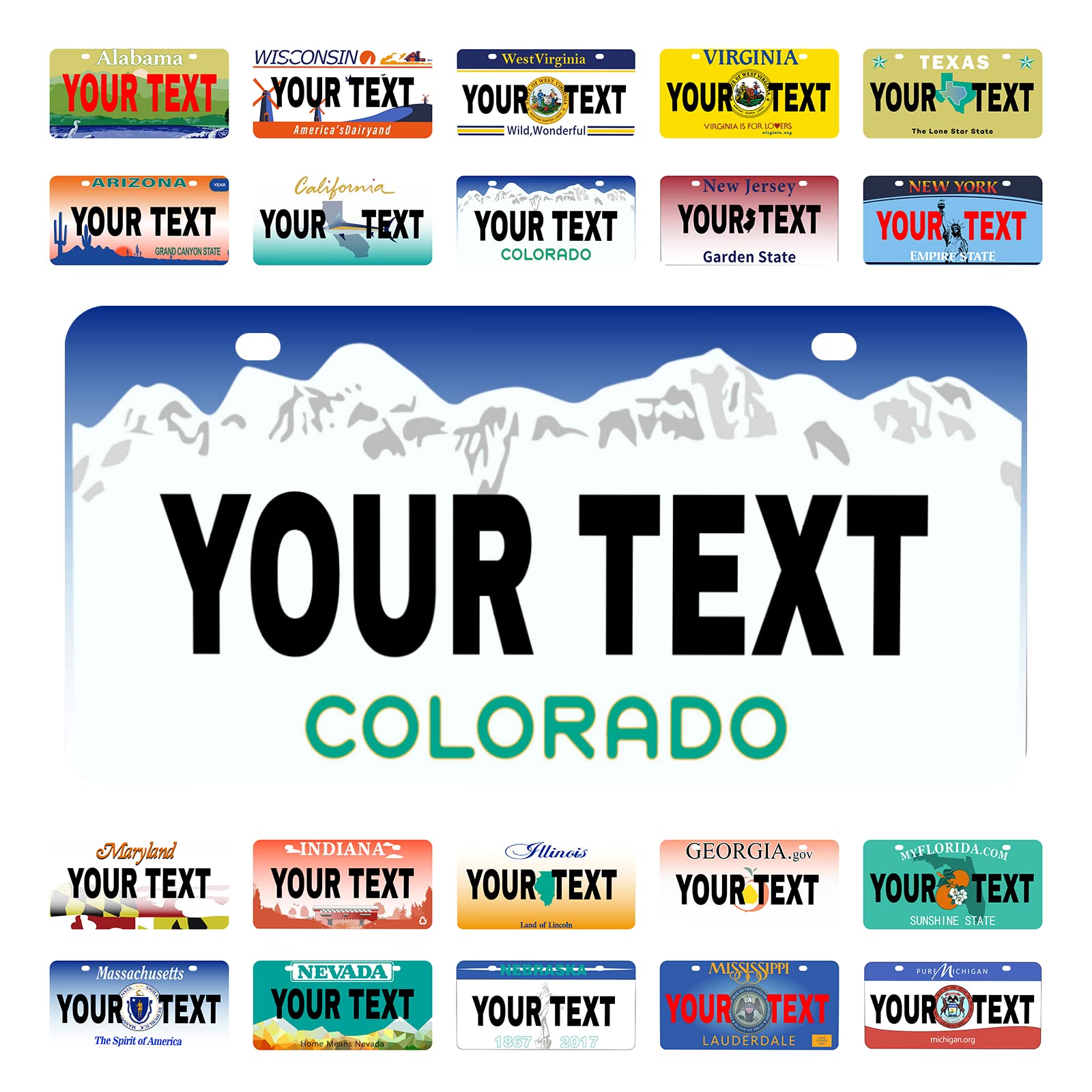 Custom Colorado Mini License Plate 6x3 inch - Personalized Kids Toy Car, Bicycle, Scooter, Golf Cart, Motorcycle & ATV Accessory - Perfect for Colorado Fans, Gifts & Vehicle Decoration