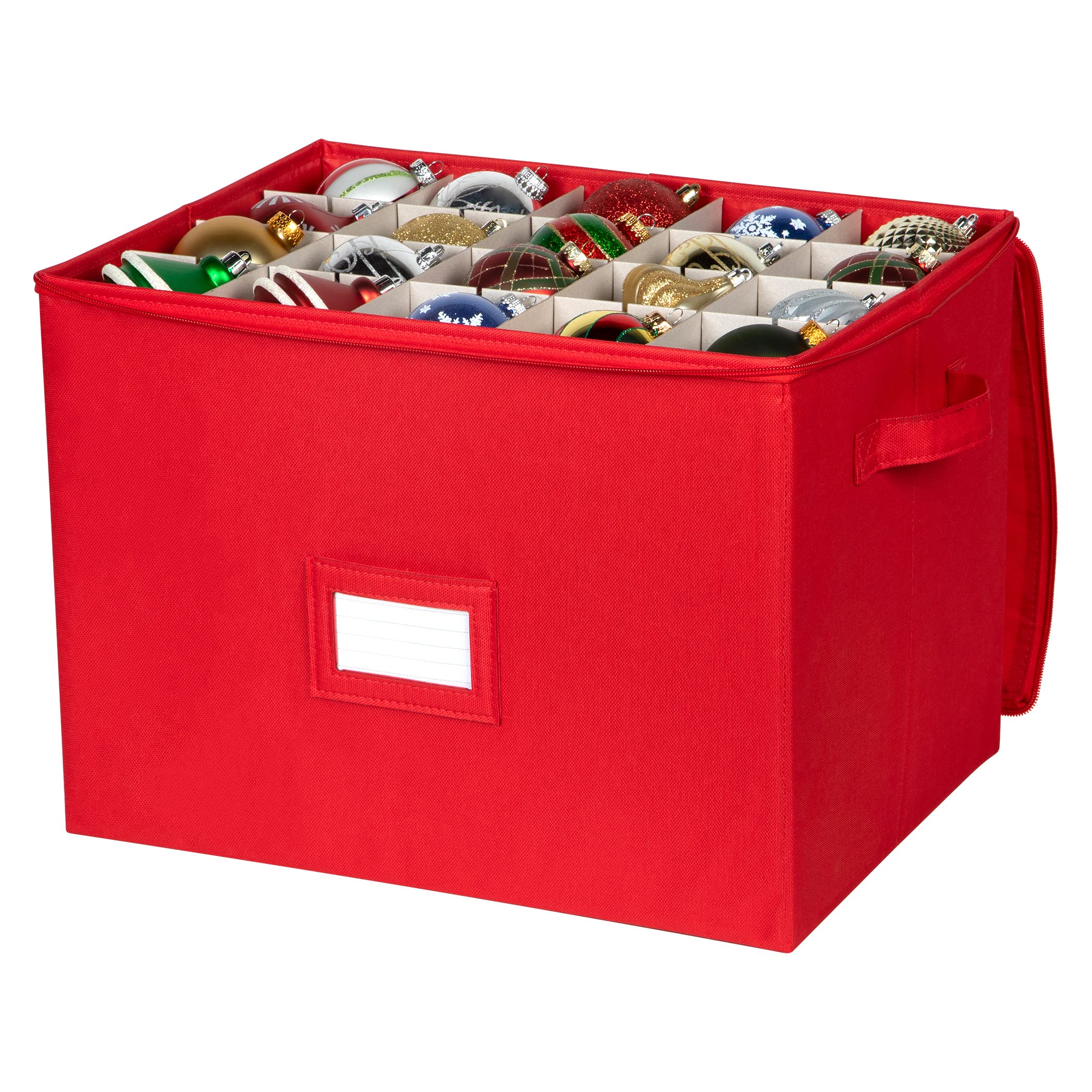 Large Christmas Ornament Storage Box with Dividers - Holds 80+ Ornaments | Durable 600D Organizer for Holiday Decor Protection