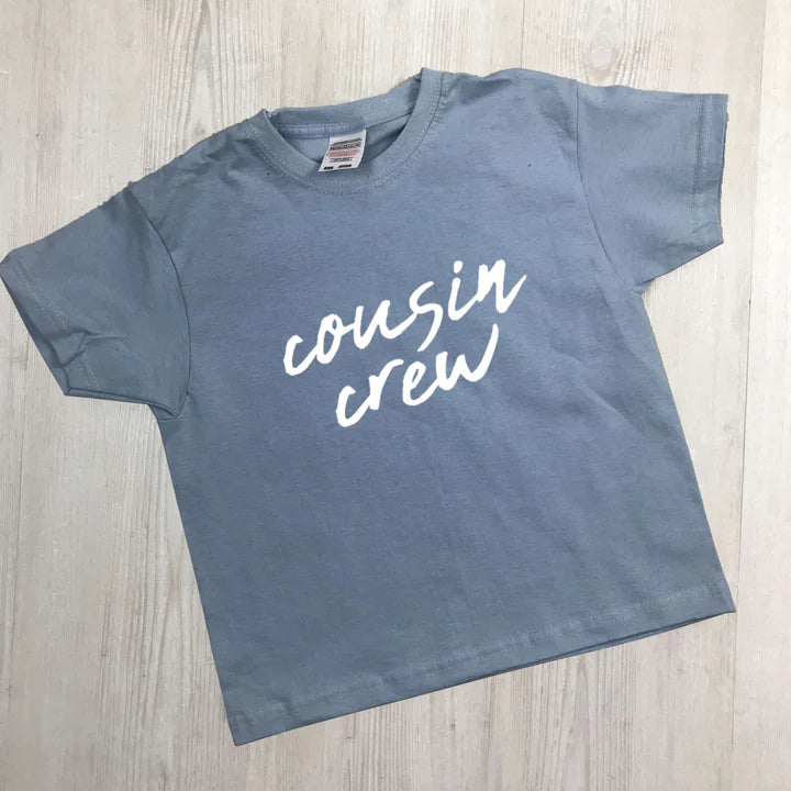CLR Cousin Crew Script Tees - Trendy Matching Family T-Shirts for Siblings & Cousins - Perfect for Family Reunions, Vacations & Group Photos