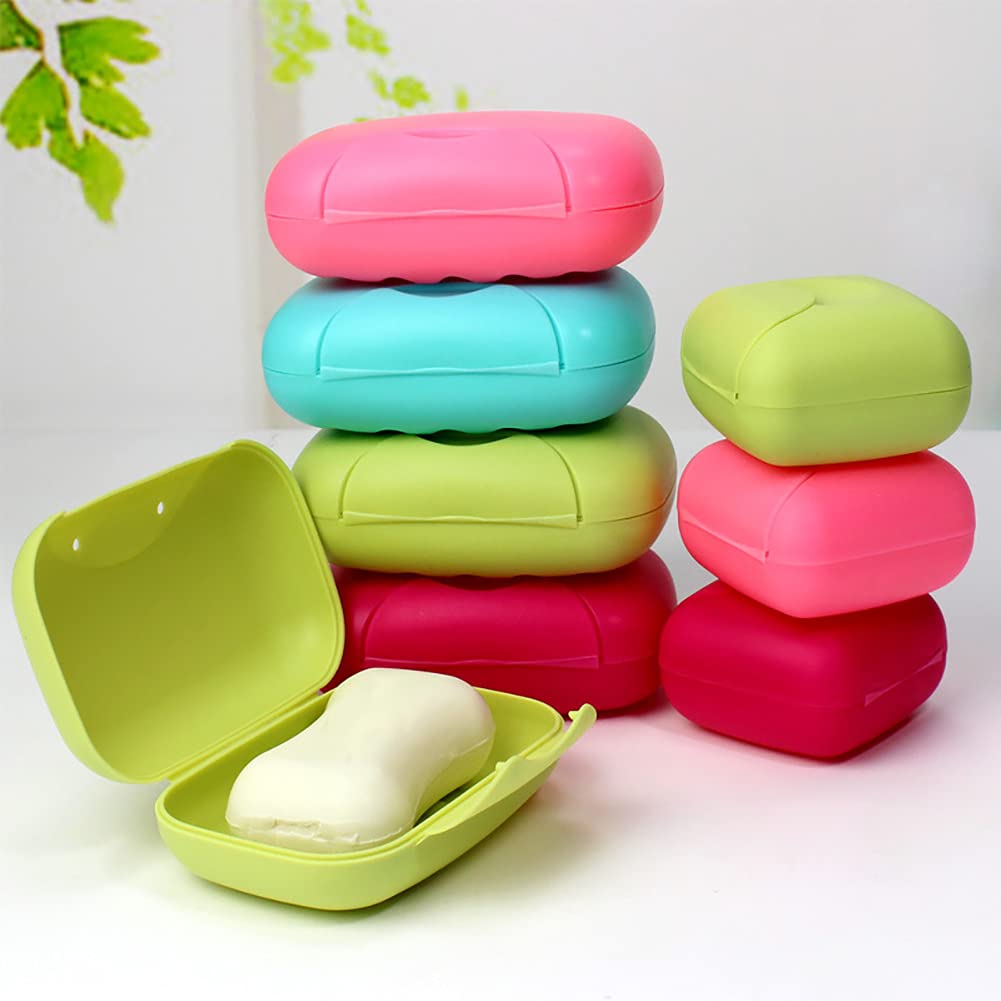 ZaH Macaron Soap Box Travel Case - Portable Soap Holder for Shampoo, Conditioner, Shower & Hand Soap - Compact Storage for Small Towels (Small, Rose) - Perfect for Travel, Gym & Bathroom Organization