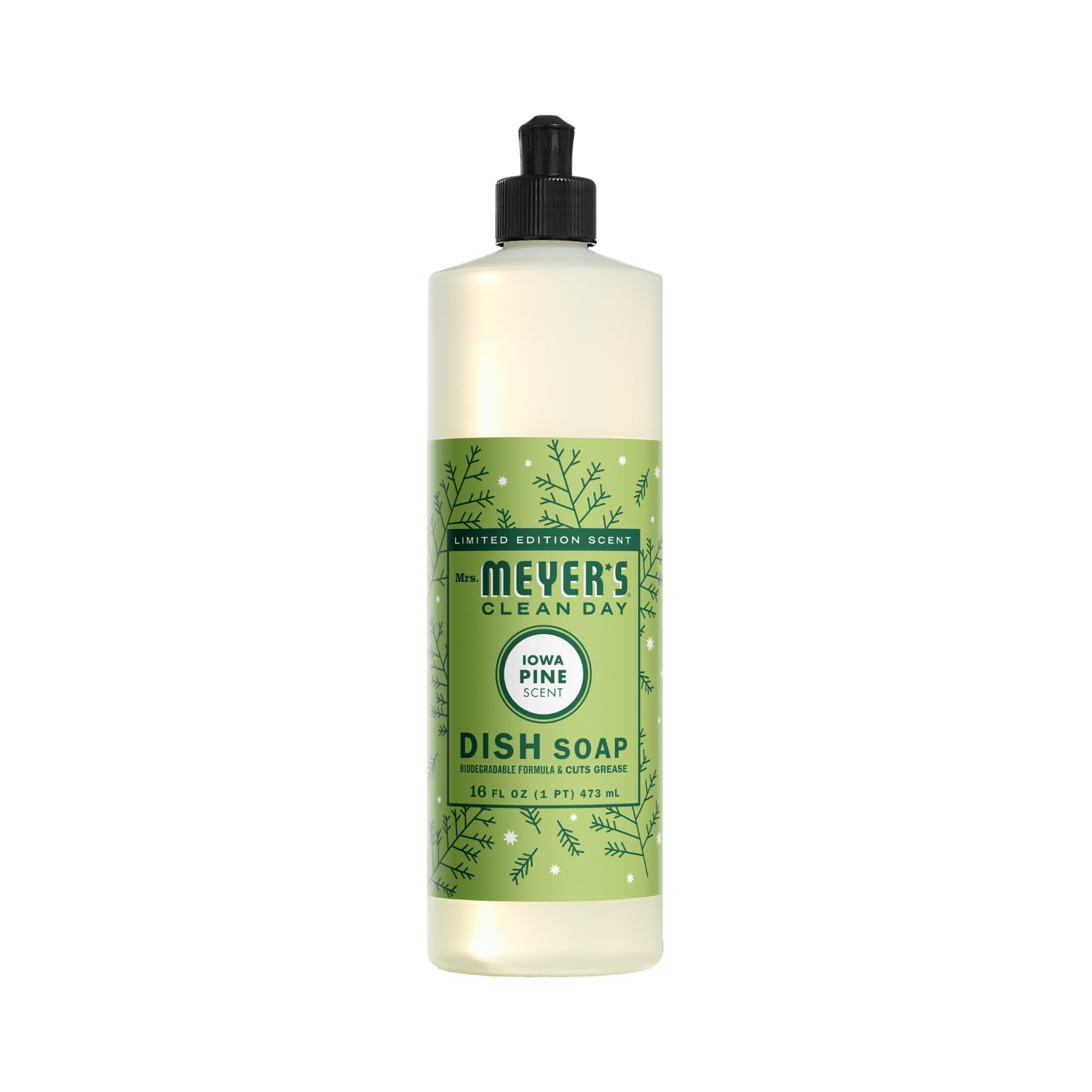 Mrs. Meyer's Clean Day Dish Soap 3-Pack Variety - 16 oz Each (Iowa Pine, Peppermint & Gingerbread Scents) | Plant-Based Dish Liquid for Handwashing | Perfect for Kitchen, Camping & RV Use