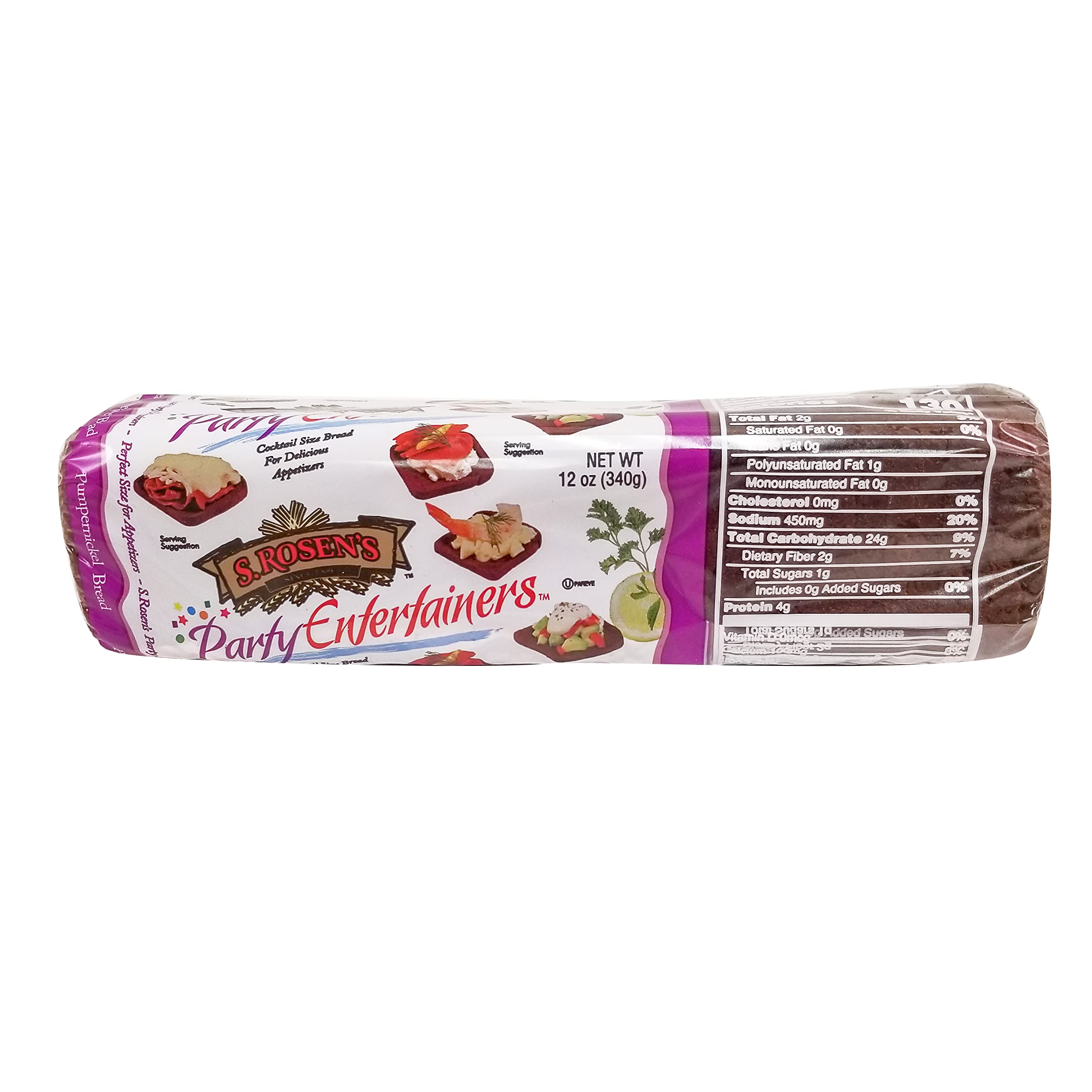 S.Rosens Cocktail Rye Bread - Authentic Pumpernickel (4 Loaves Case) | Perfect for Parties, Sandwiches & Charcuterie Boards